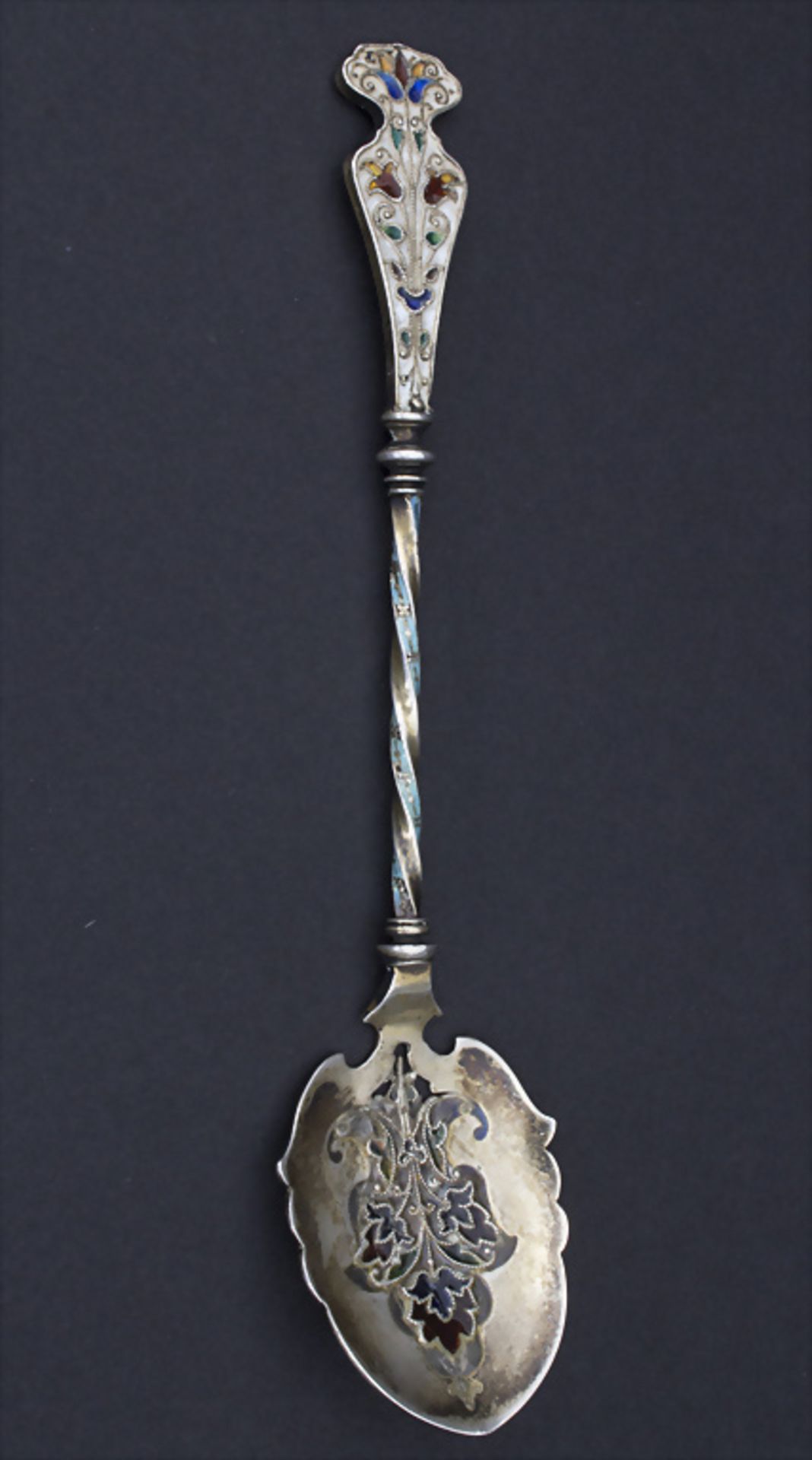 Jugendstil Cloisonné Löffel mit Transluzidemail / An Art Nouveau Cloisonné spoon, Georg Adam ...