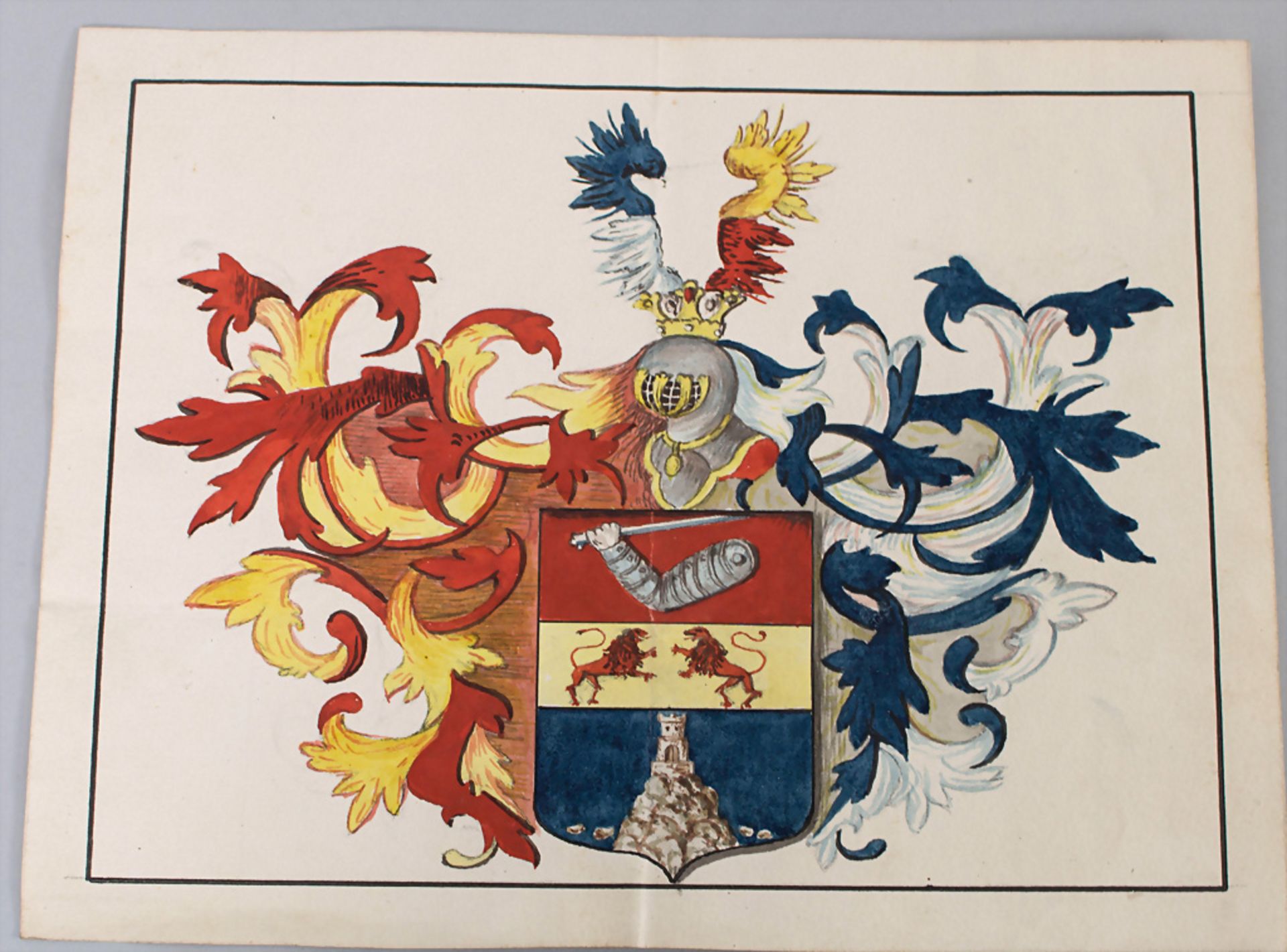 Heraldik: Sammlung 6 Adelswappen / A collection of 6 noble coats of arms, 18. Jh. Heraldik: ... - Image 4 of 7