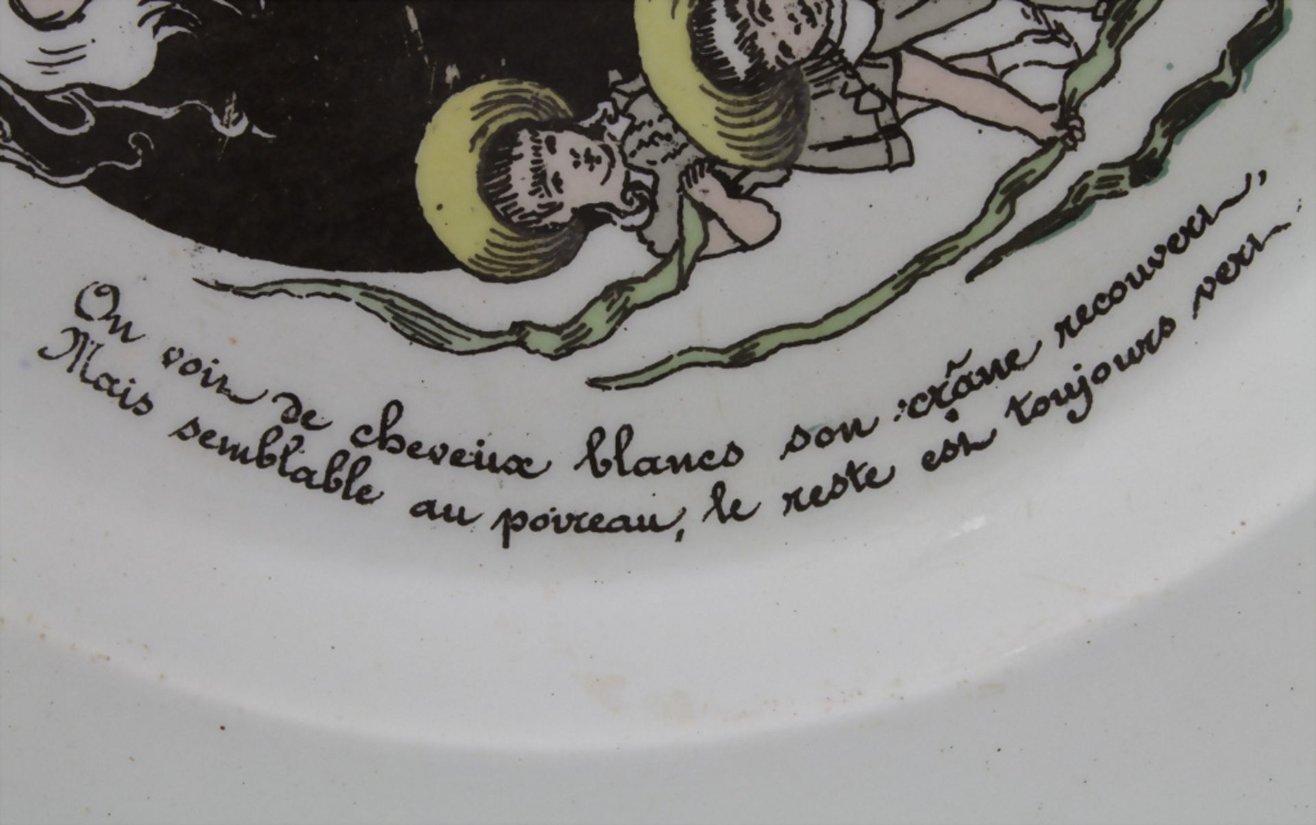 Künstlerteller 'Le Poireau - F. de Lesseps' / An artist ceramic plate, Série Les Hommes ... - Image 5 of 8