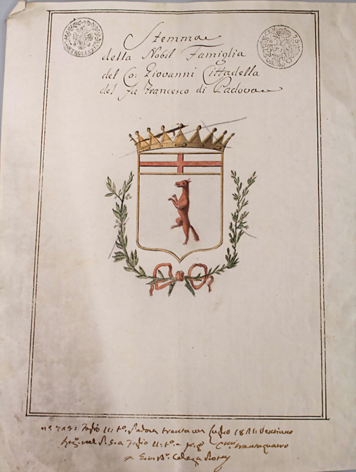Heraldik: Sammlung 6 Adelswappen / A collection of 6 noble coats of arms, 18. Jh. Heraldik: ... - Image 7 of 7