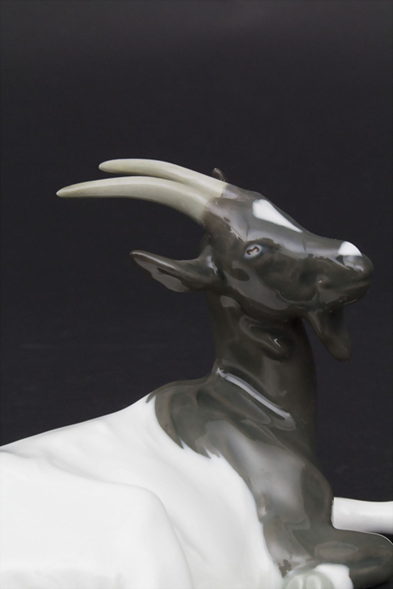Jugendstil Tierfigur 'Ziegenbock' / An Art Nouveau animal figure of a billy goat, Erich Hösel, ... - Image 7 of 9