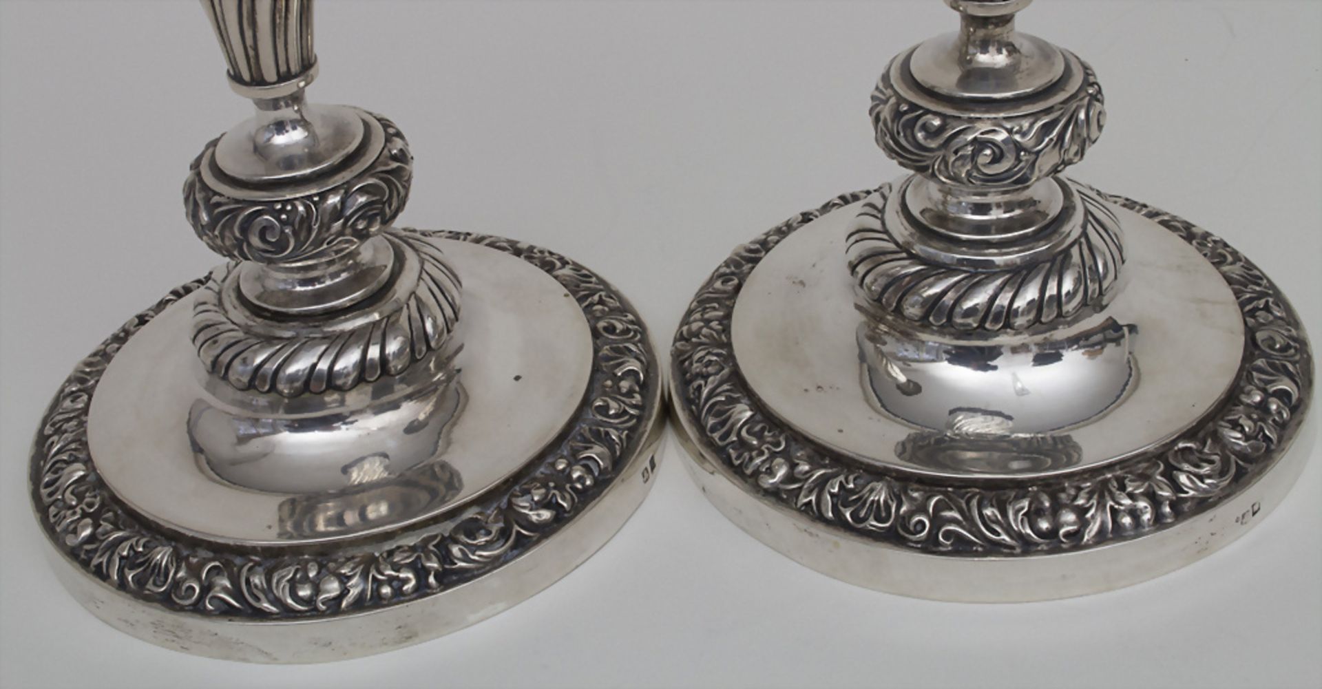 Paar Empire Kerzenleuchter / A pair of silver Empire candlesticks, Francois Drion, Lüttich / ... - Image 7 of 7
