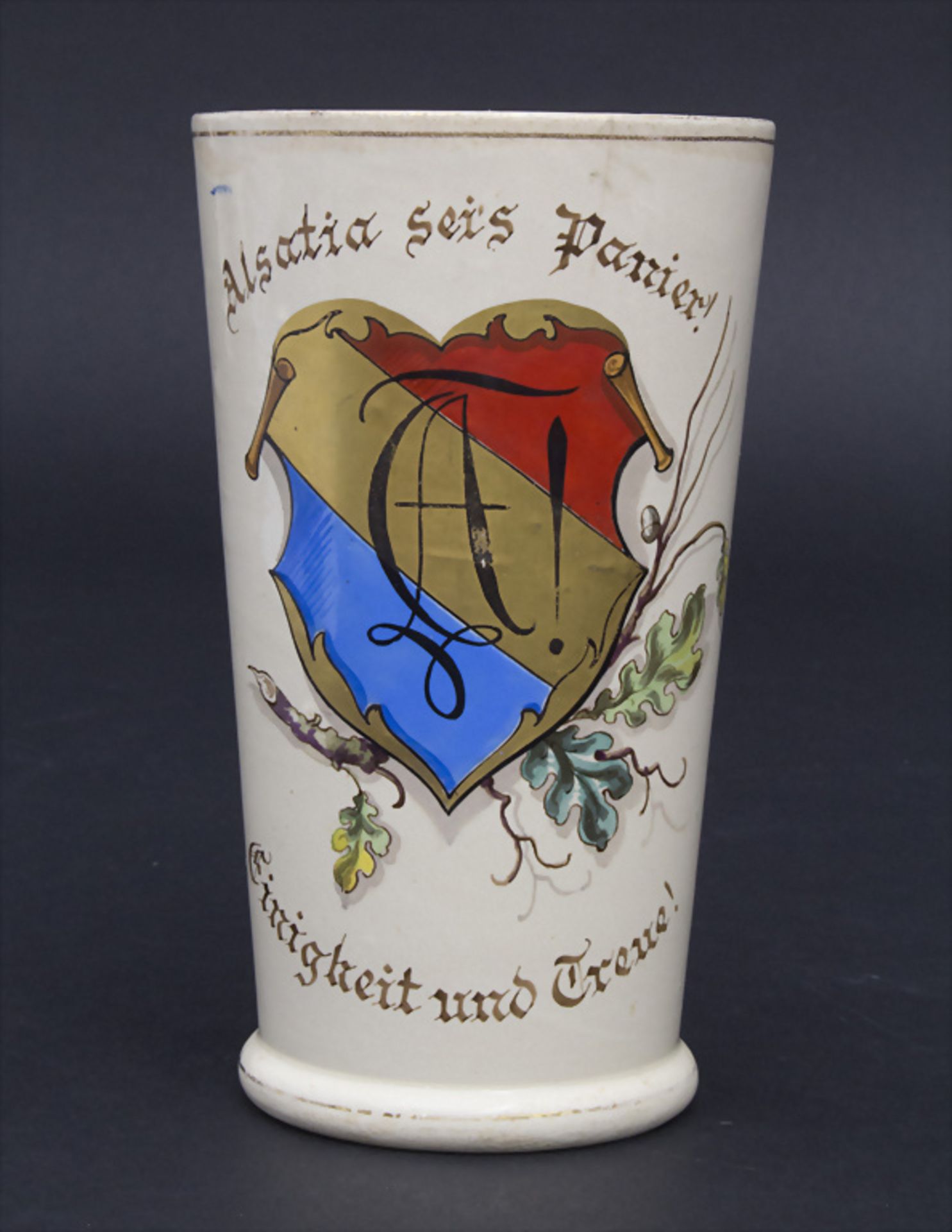 Studentika Becher / A student pottery beaker, Villeroy & Boch, Mettlach, um 1907