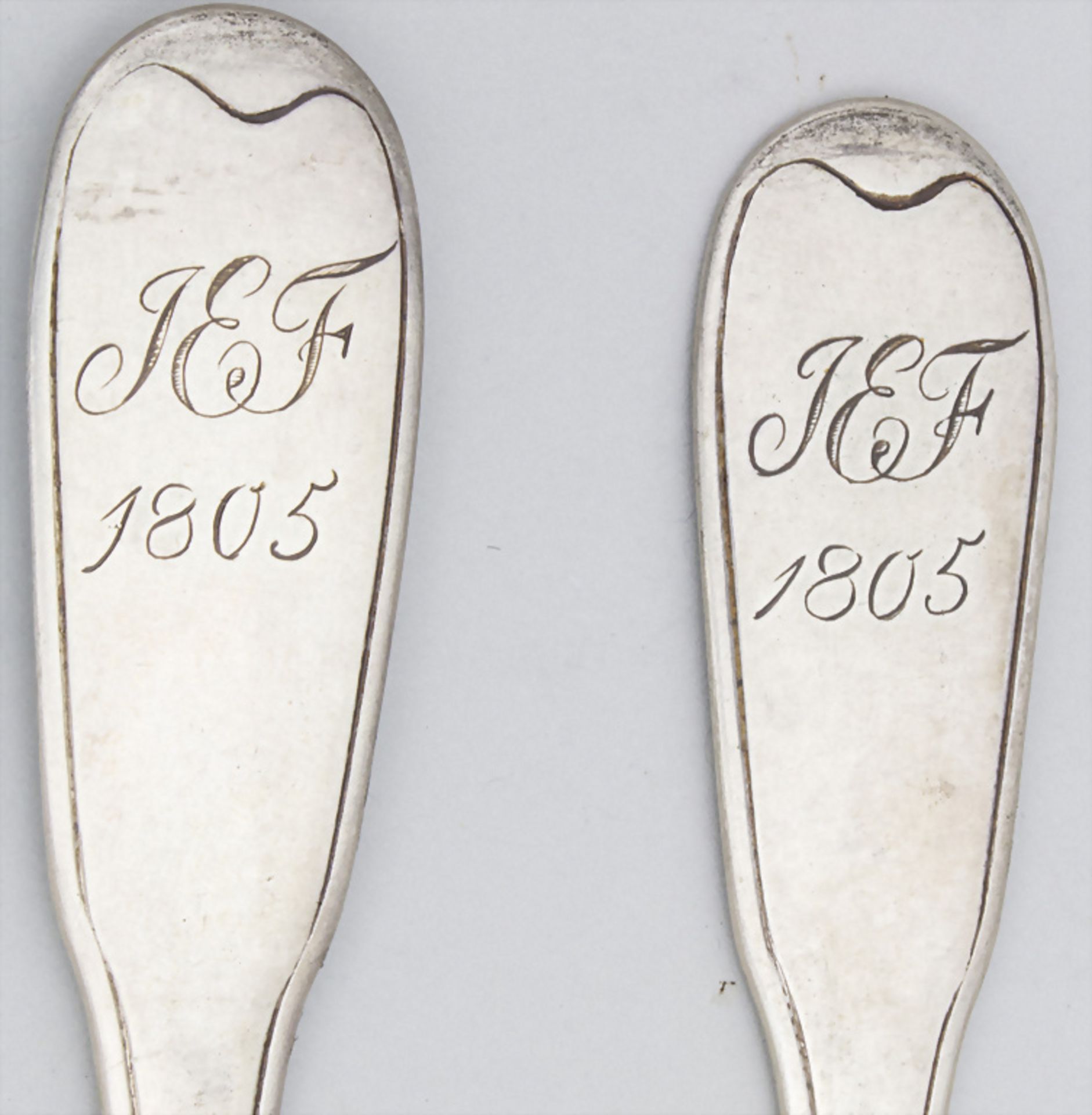 6 Löffel / 6 silver spoons, Johann Heinrich Philipp Schott, Frankfurt, 1805 - Image 5 of 8