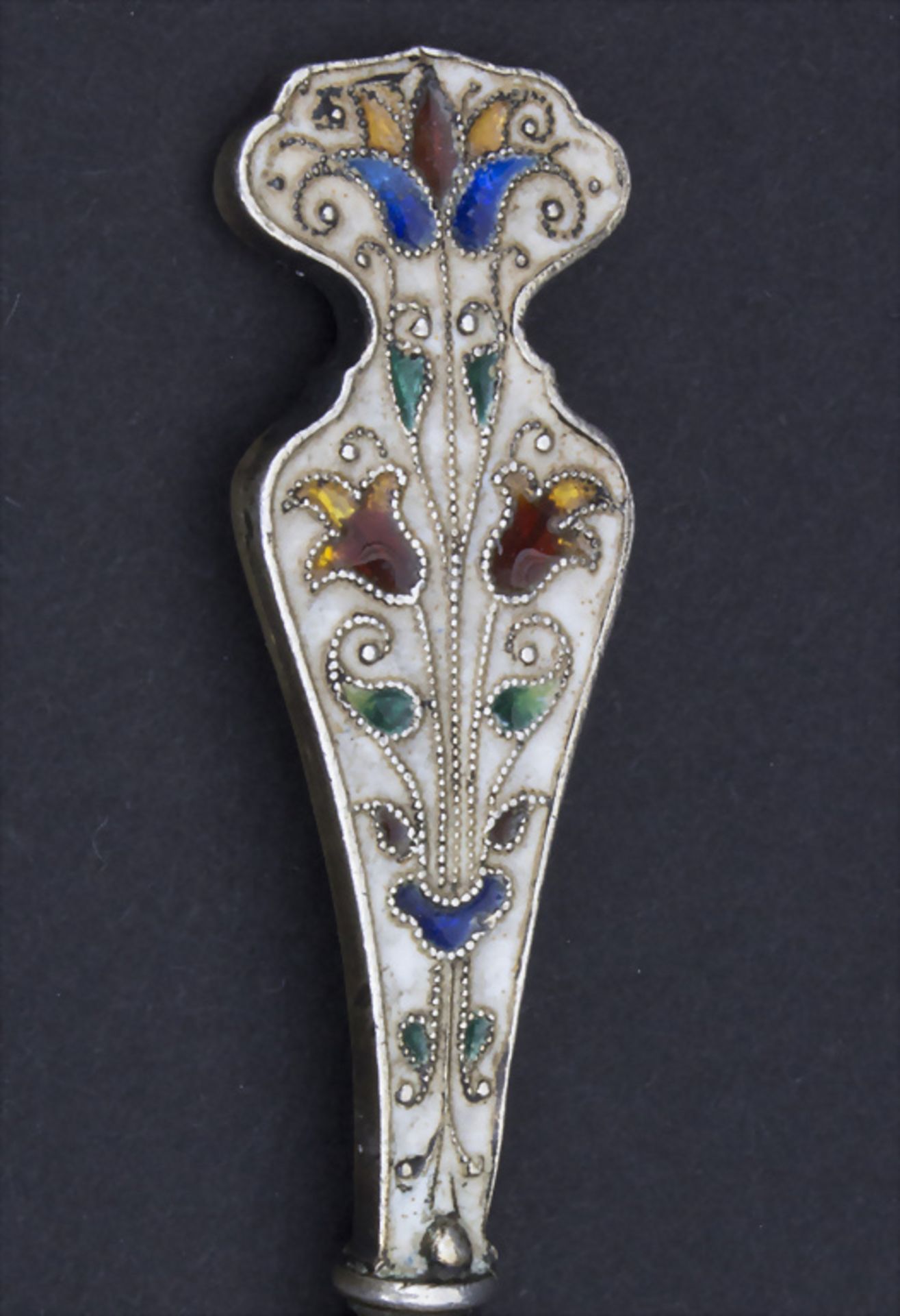 Jugendstil Cloisonné Löffel mit Transluzidemail / An Art Nouveau Cloisonné spoon, Georg Adam ... - Image 4 of 5