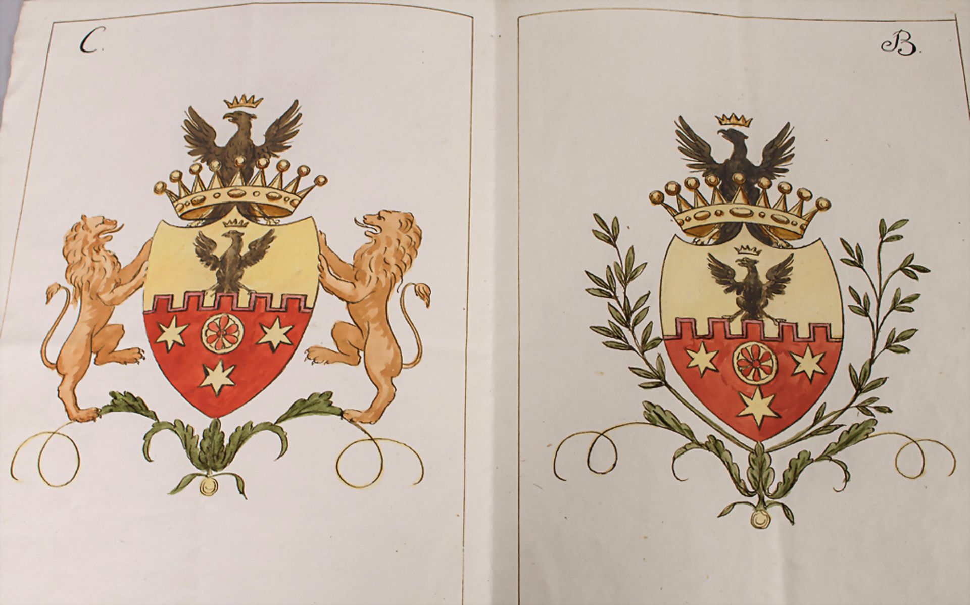 Heraldik: Sammlung 9 Adelswappen / A collection of 9 noble coats of arms, 18. Jh. - Bild 8 aus 8