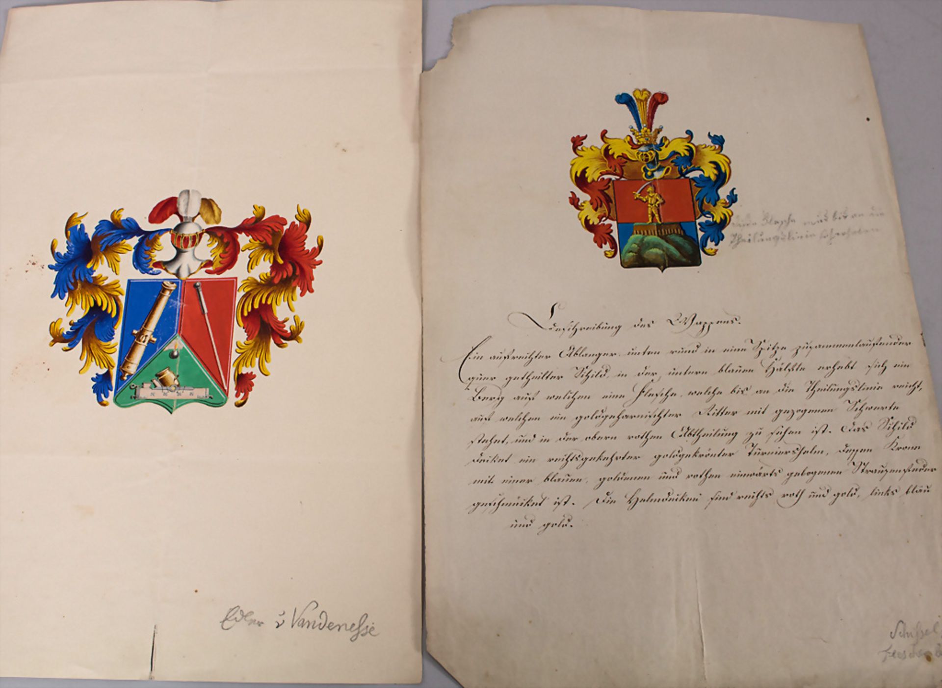 Heraldik: Sammlung 9 Adelswappen / A collection of 9 noble coats of arms, 18. Jh. - Image 5 of 8