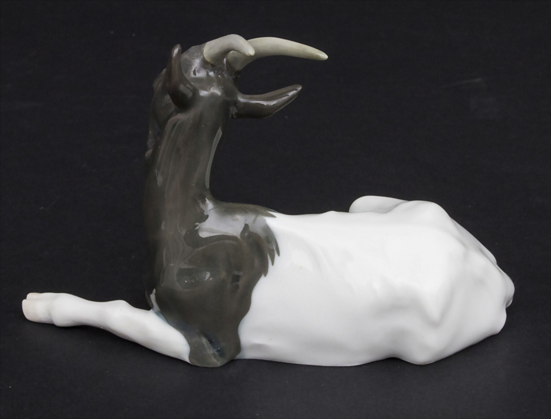 Jugendstil Tierfigur 'Ziegenbock' / An Art Nouveau animal figure of a billy goat, Erich Hösel, ... - Image 4 of 9