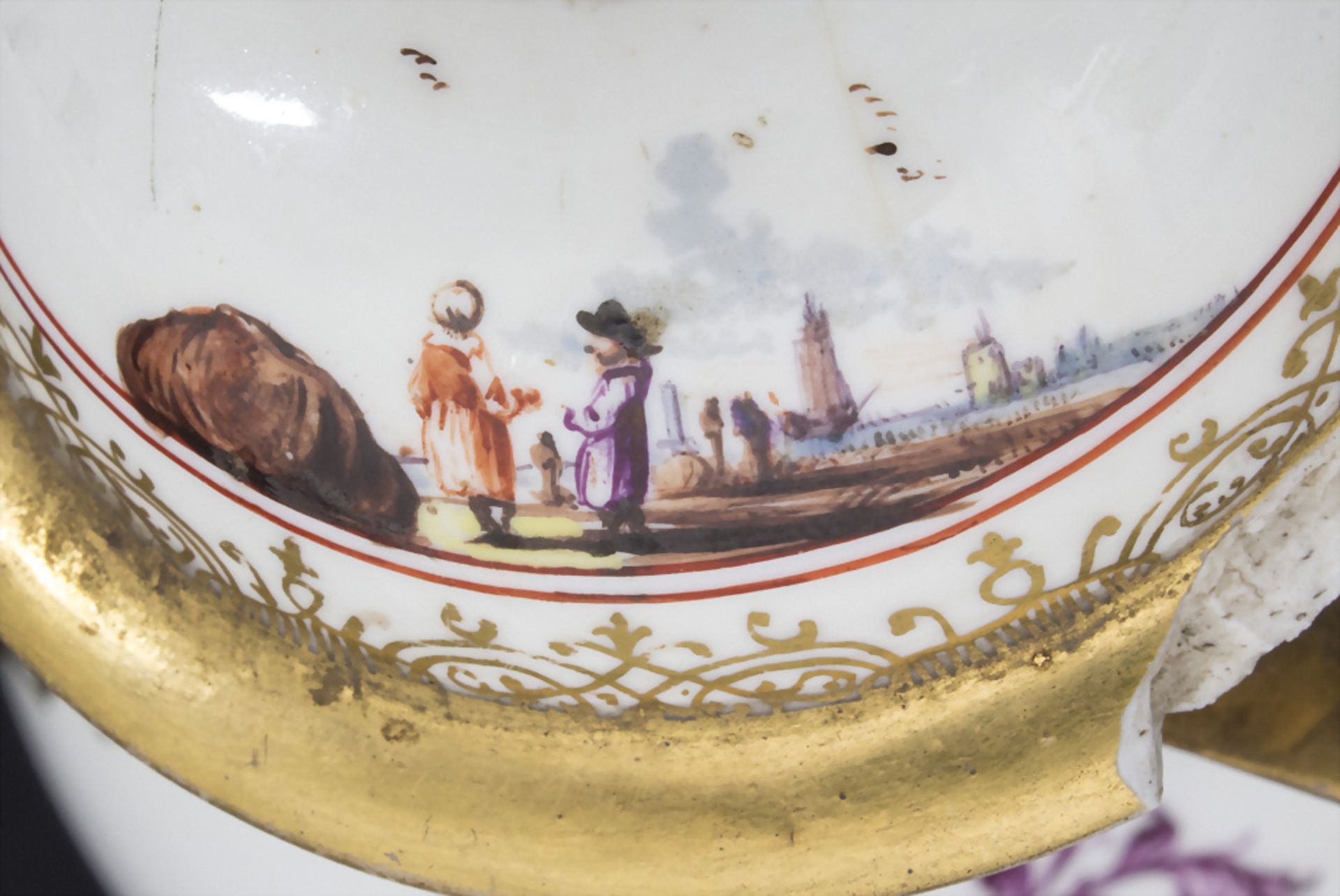 Kanne mit Kauffahrtei-Szenen / An early coffee pot with harbour scenes, Meissen, Höroldt'sche ... - Image 8 of 10