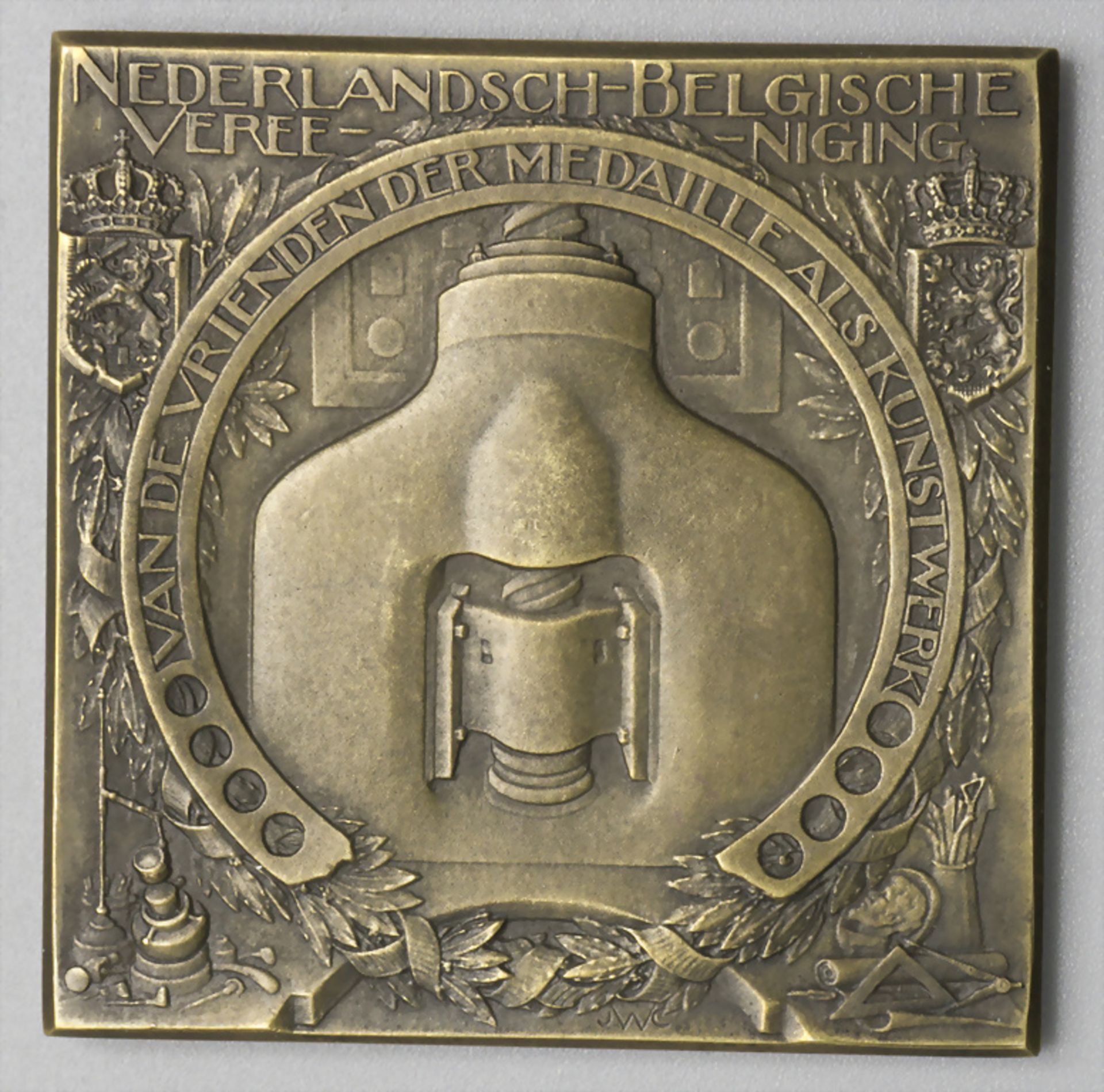 Plakette 'Niederländisch-Belgische Numismatische Vereinigung', 1914 - Image 3 of 3