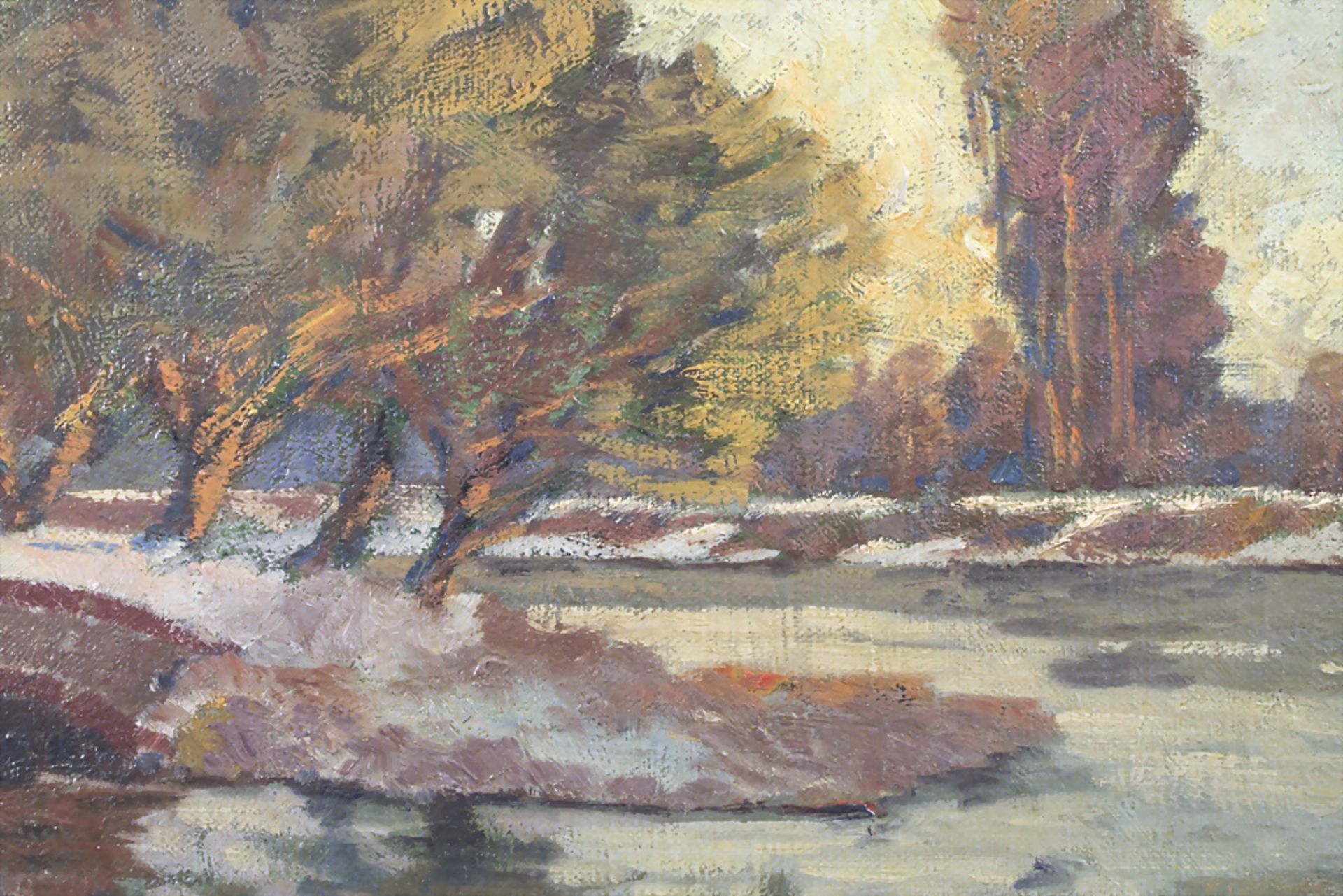 H. Wagner (20. Jh.), 'Uferlandschaft' / 'A riverside landscape', um 1920 - Image 4 of 5