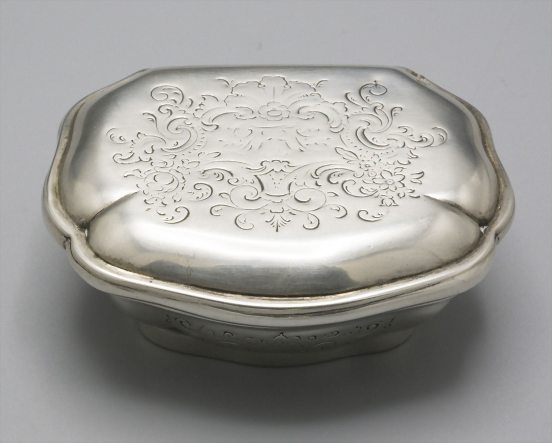 Barock Tabatiere / A silver Baroque snuff box, deutsch, 18. Jh.