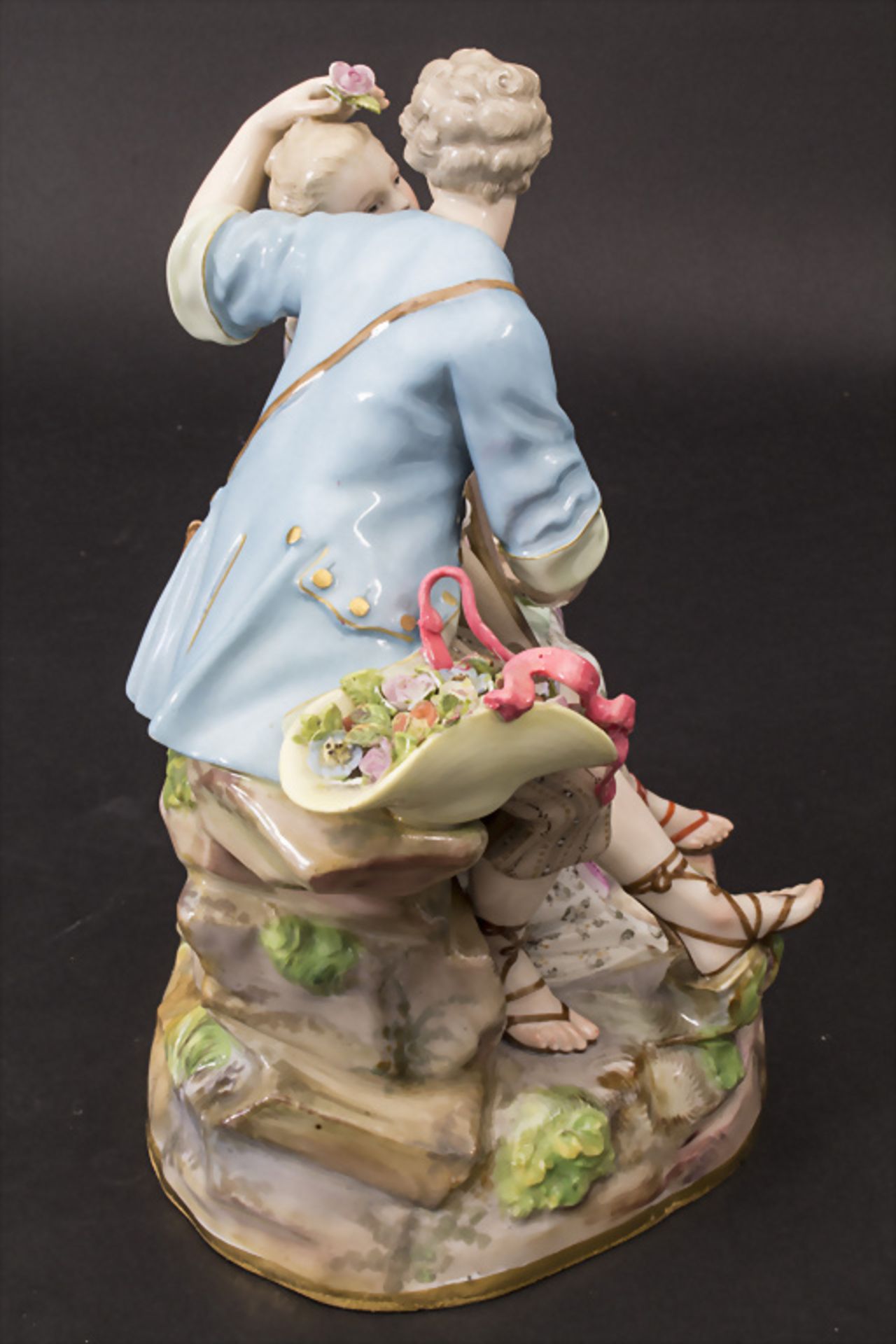 Schäfergruppe / A figural group with a shepherd and a shepherdess, Meissen, 19. Jh. - Image 3 of 10