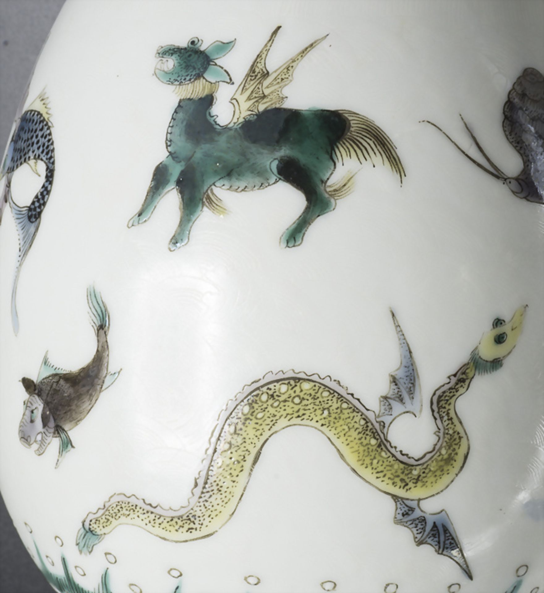 Sehr seltene 'SCRAFFITO' Porzellan Ziervase / A very rare 'Scraffito' decorative porcelain ... - Image 8 of 10