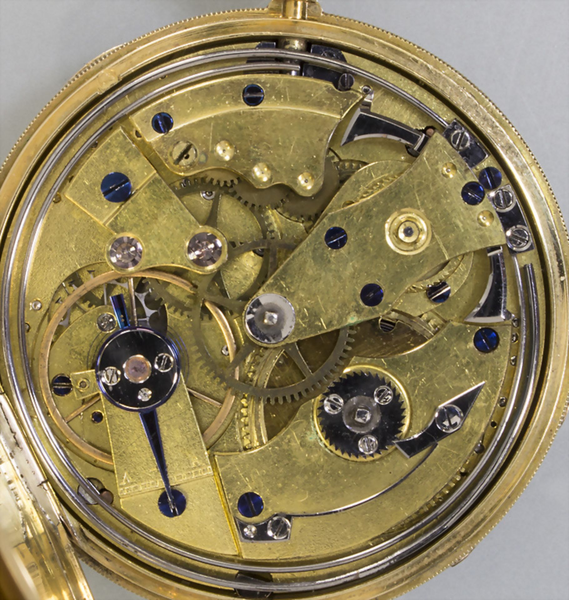 Offene Herrentaschenuhr ¼ Std.-Repetition, Schweiz/Swiss/Frankreich, um 1840 - Image 3 of 7