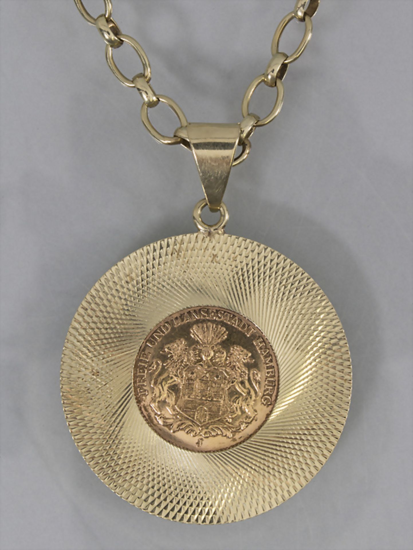 Münzanhänger '5 Mark Hamburg 1877' / A 21.6k gold coin pendant '5 Mark Hamburg 1877'