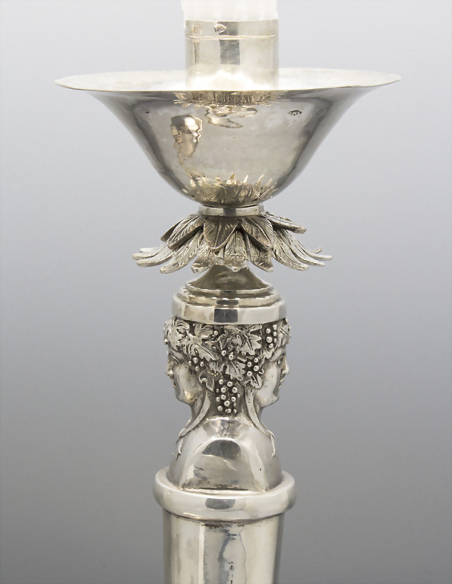 Paar Empire Leuchter / A pair of Empire silver candlesticks, Vatikanstadt / Rom / Roma, um 1800 - Bild 3 aus 8