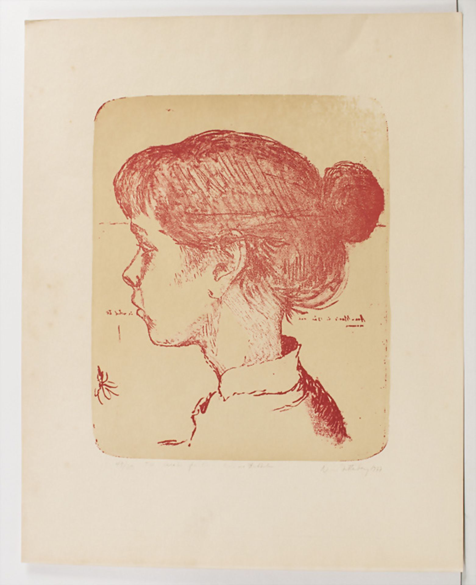 Nisse Zetterberg (1910-1986), 'Mädchenkopf im Profil' / 'Girl's head in profile', 1977 - Bild 2 aus 4