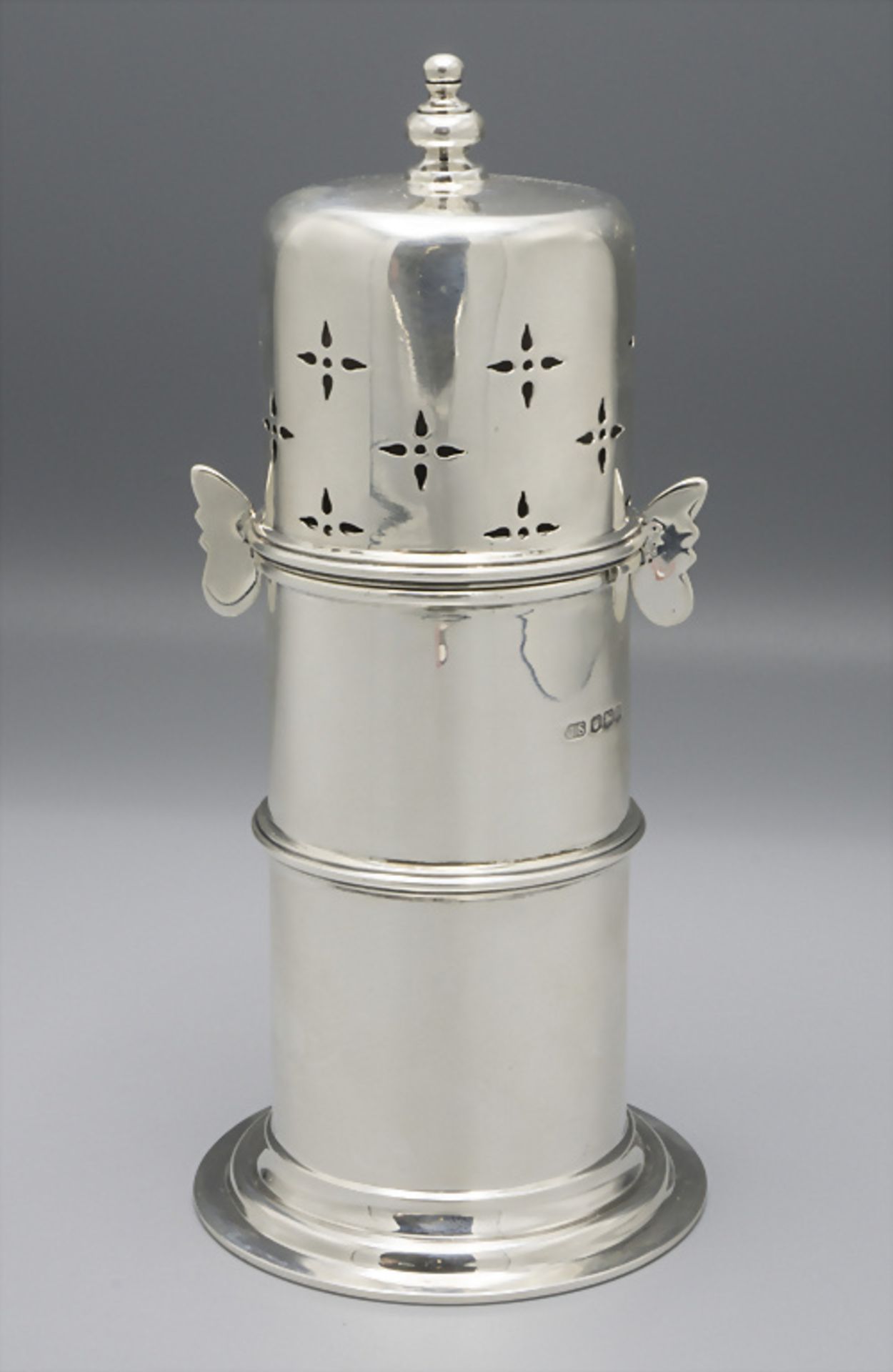 Zuckerstreuer / A silver sugar caster, Stevenson & Law, Sheffield, 1903