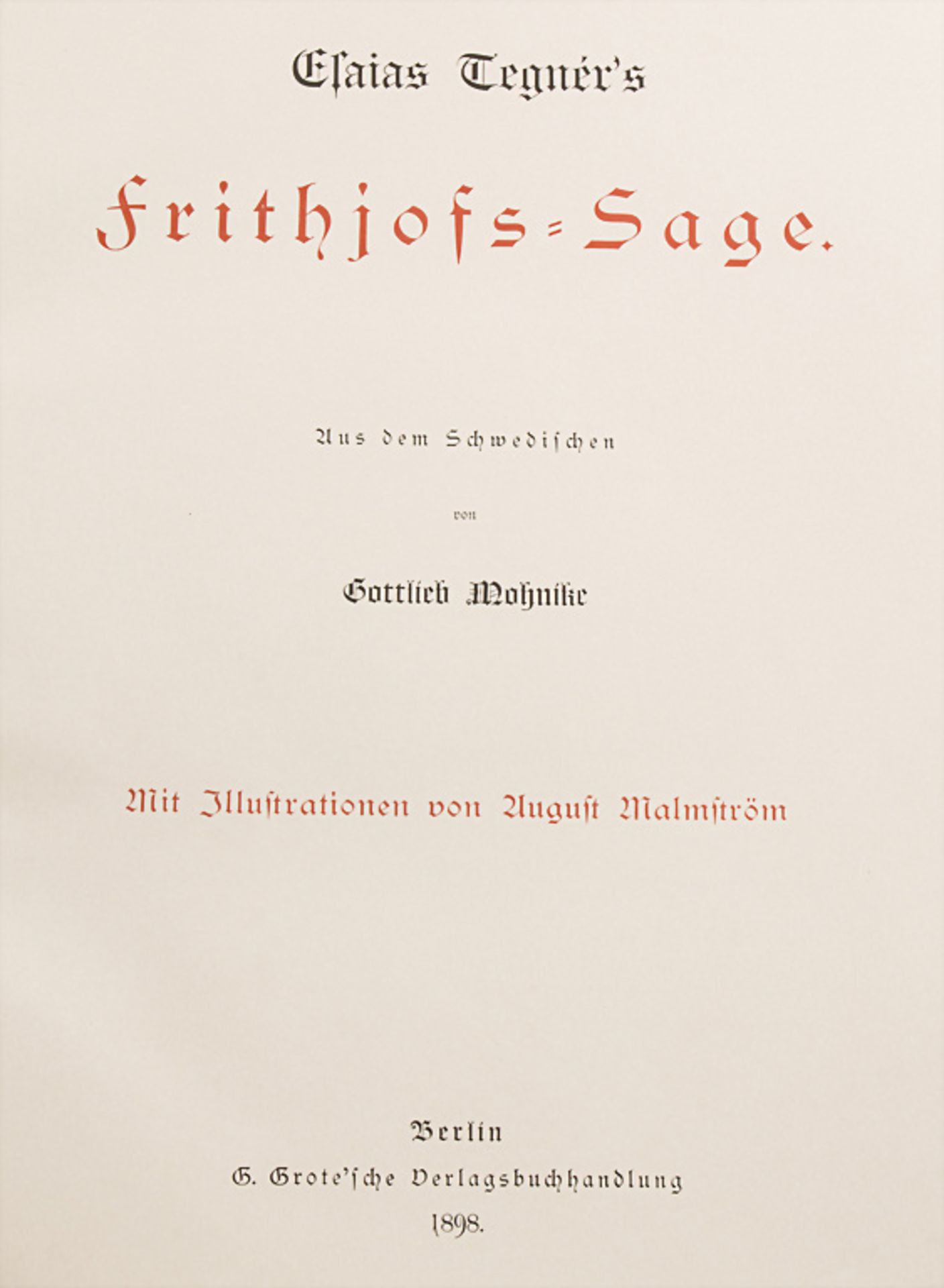Esaias Tegnér: Frithjofs Sage, 1898