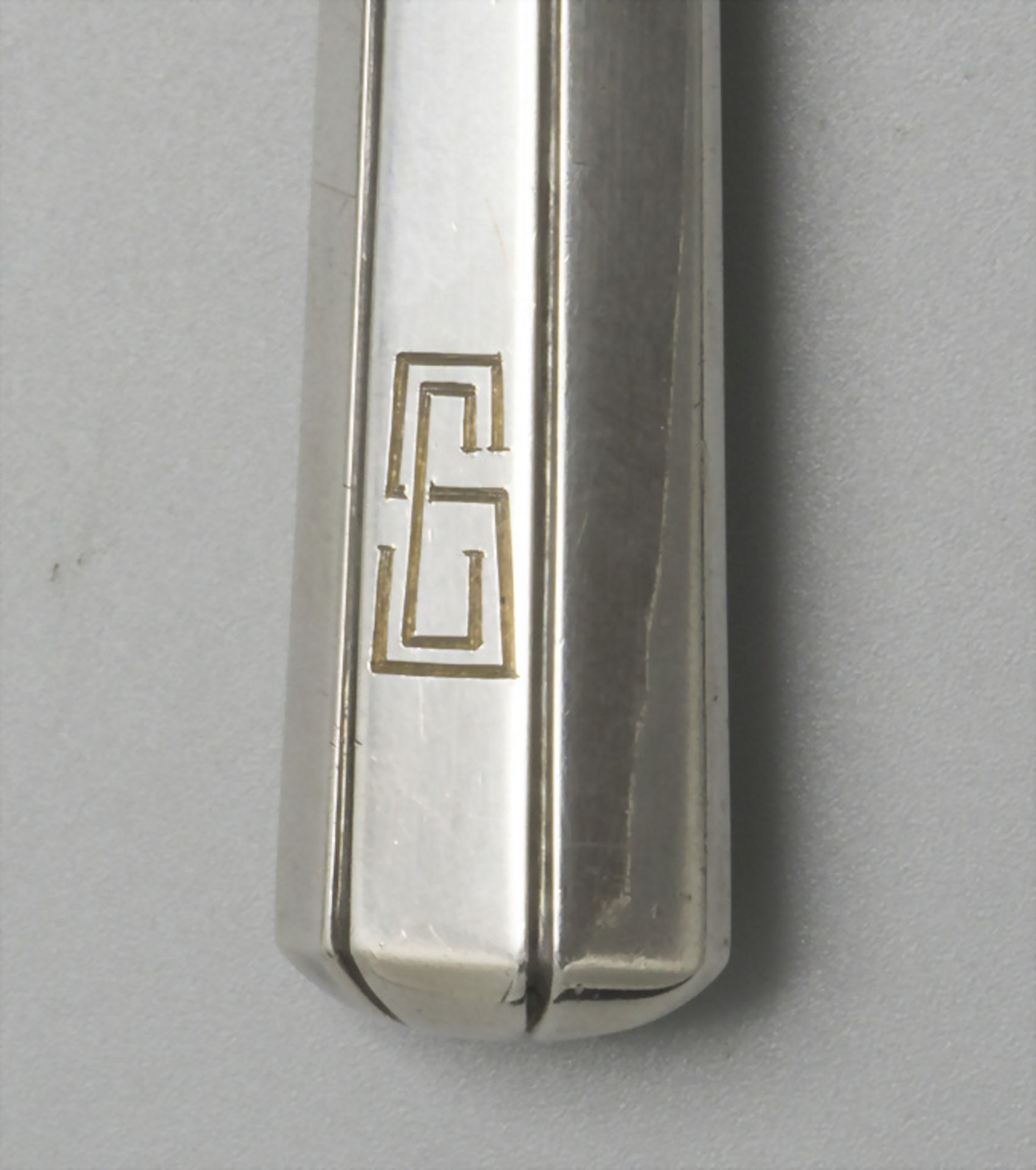 Art Déco Vorlegebesteck 5 tlg. / 5 pieces of a silver Art Deco serving cutlery set, Jacques & ... - Bild 3 aus 7