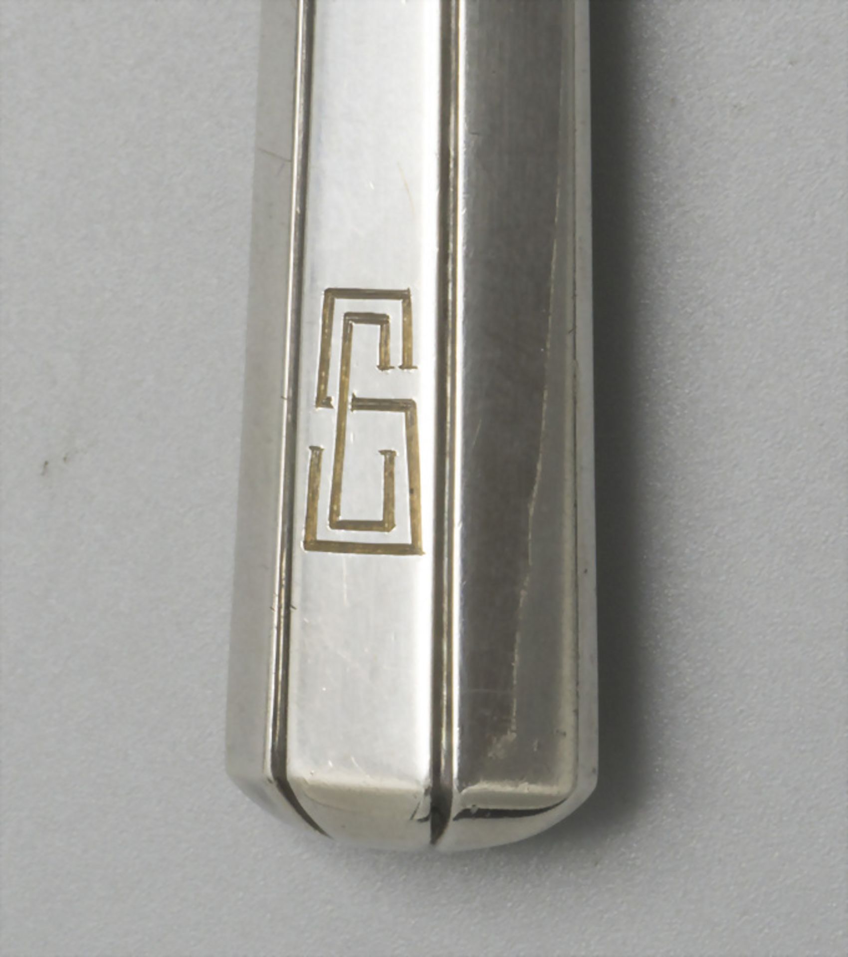 Art Déco Vorlegebesteck 5 tlg. / 5 pieces of a silver Art Deco serving cutlery set, Jacques & ... - Image 3 of 7