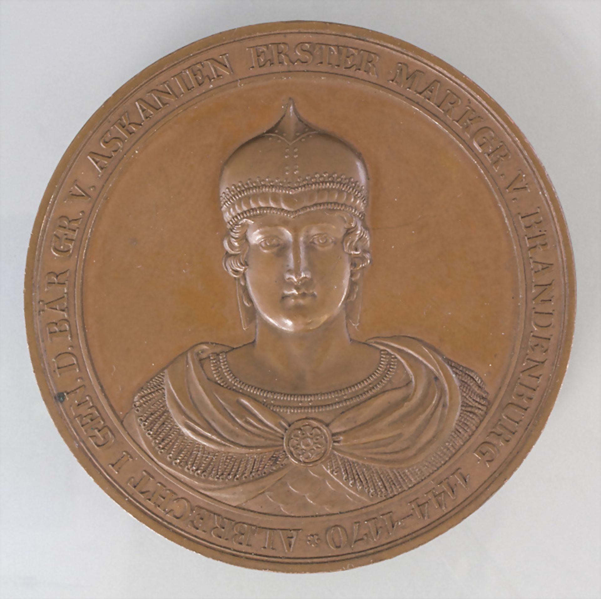 Medaille Albrecht der I gen. der Bär, Markgraf von Brandenburg, 19. Jh.