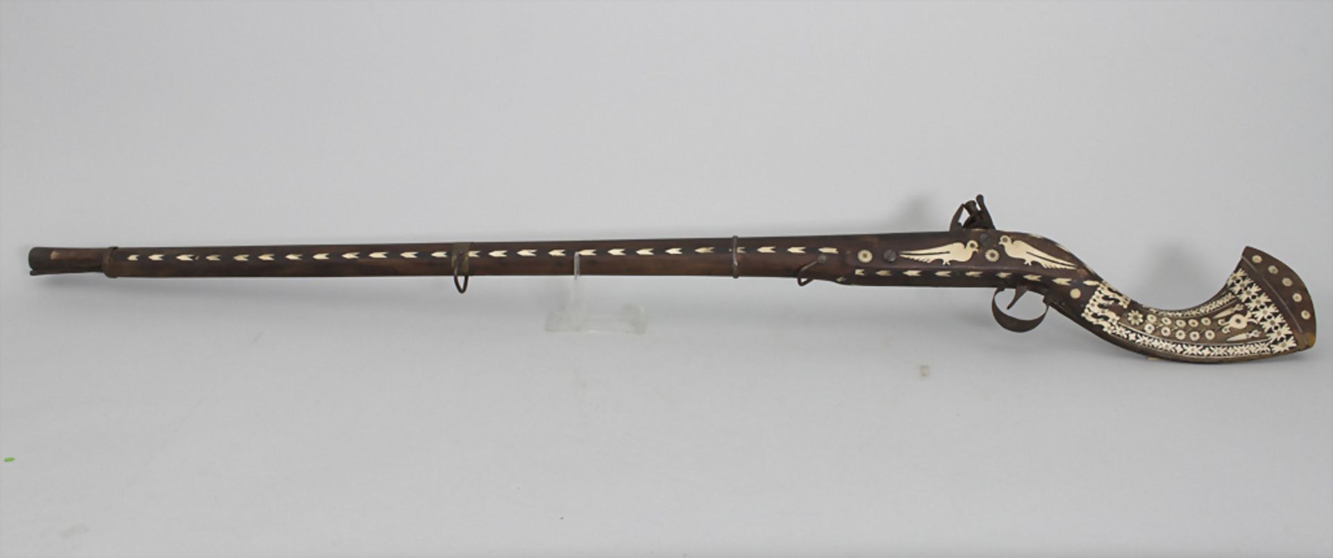 Steinschlossgewehr Vorderlader / A flintlock rifle, deutsch, 18. Jh. - Image 5 of 8