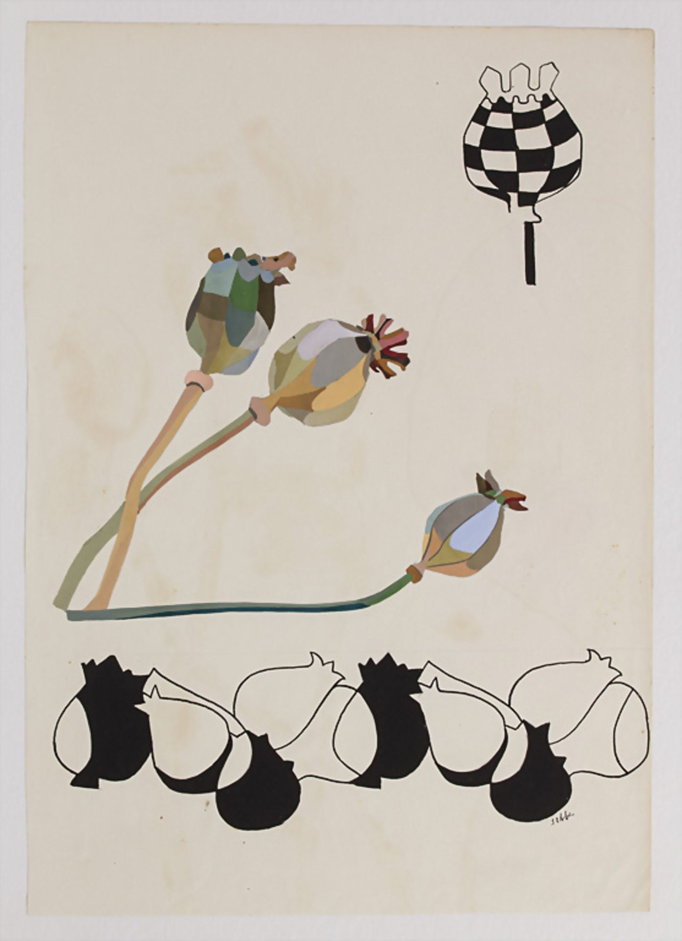 Shalom Ziegfried Sebba (1897-1975), 'Mohnblumen und Granatäpfel' / 'Poppy seed and ...