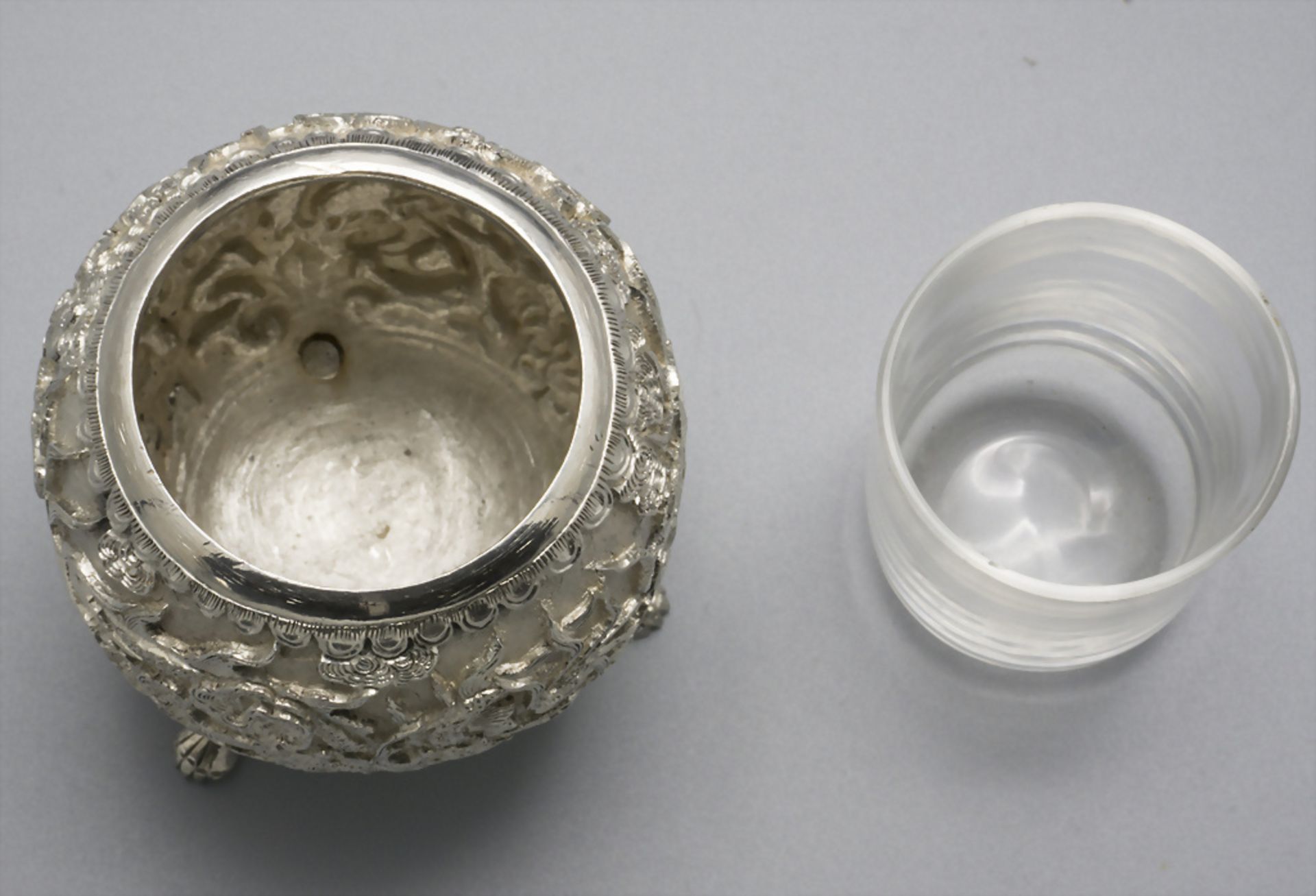 Saliere / A silver salt cellar, China/Vietnam, um 1900 - Image 3 of 7