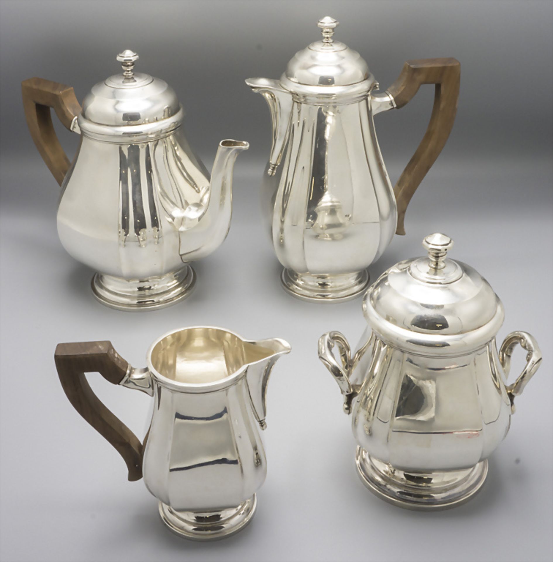 4-teiliger Kaffee- und Teekern / A 4-part silver tea and coffee set, Henri Lapparra, Paris, um 1930