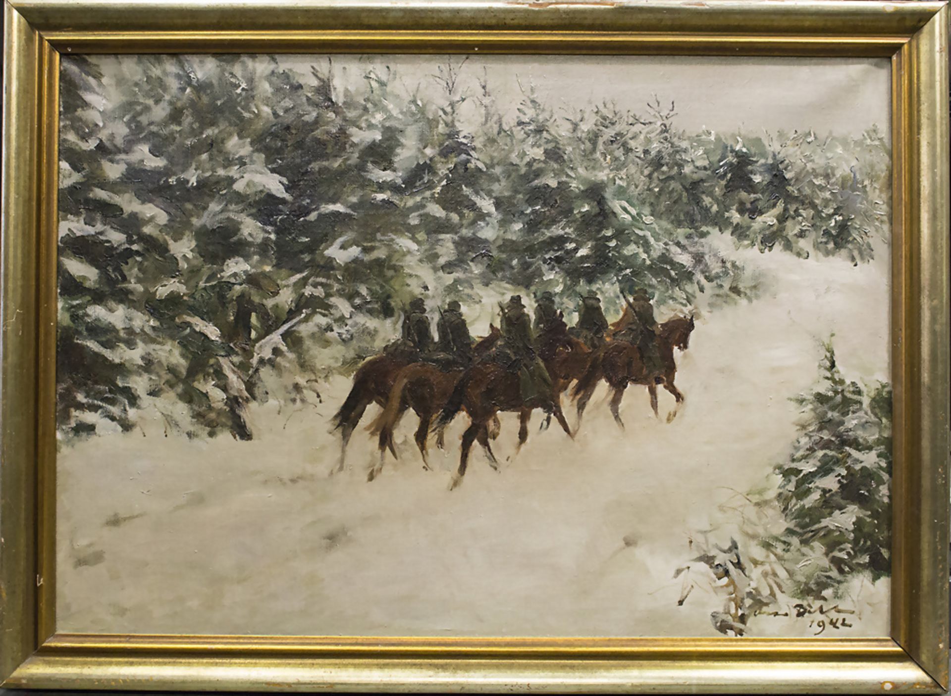 Otto Dill (1884-1957), 'Reiter in Schneelandschaft' / 'Riders in a snowy landscape', 1942 - Image 2 of 5