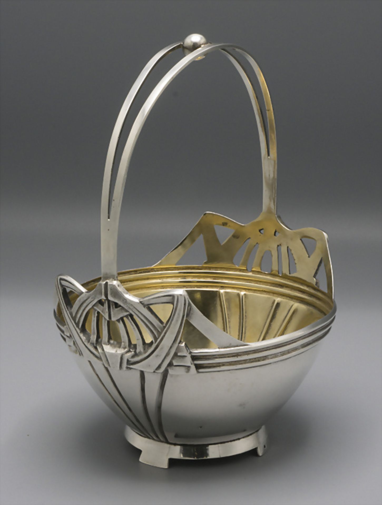Jugendstil Korb / An Art Nouveau silver basket, um 1910 - Image 2 of 4
