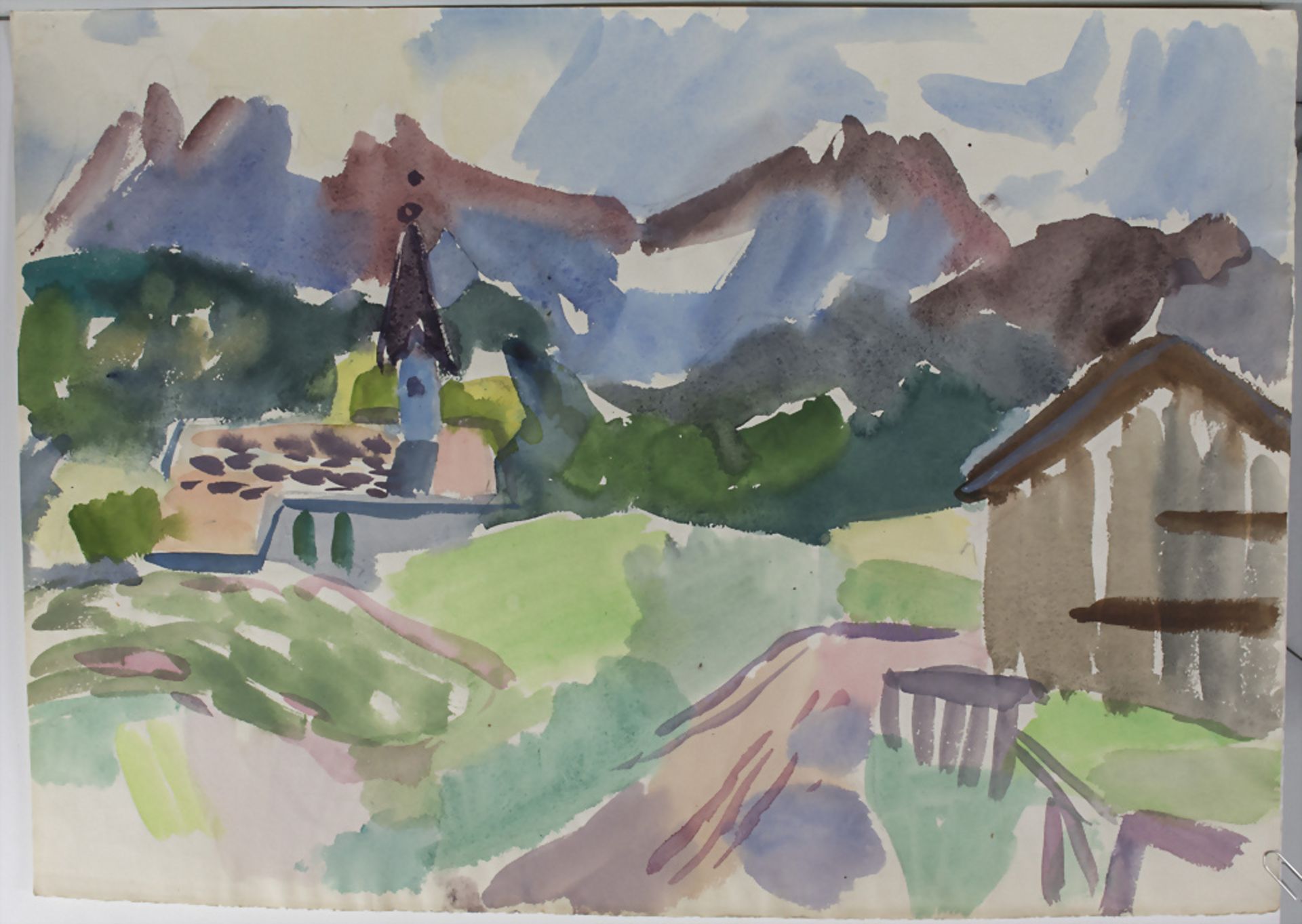 Erich Hartmann (1886-1974), 'Bergdorf' / 'A village in the mountains', 20. Jh.