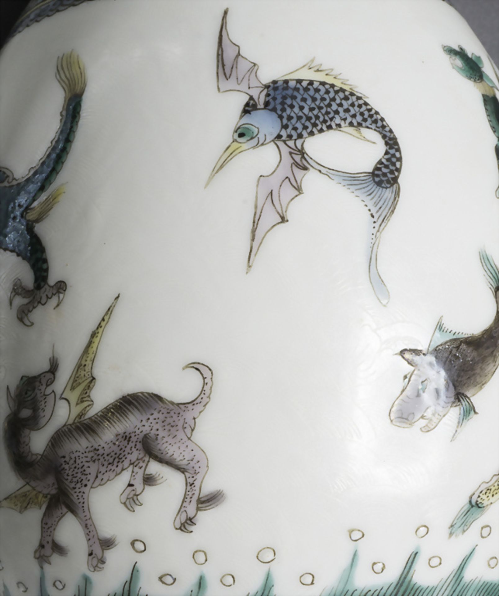 Sehr seltene 'SCRAFFITO' Porzellan Ziervase / A very rare 'Scraffito' decorative porcelain ... - Image 9 of 10