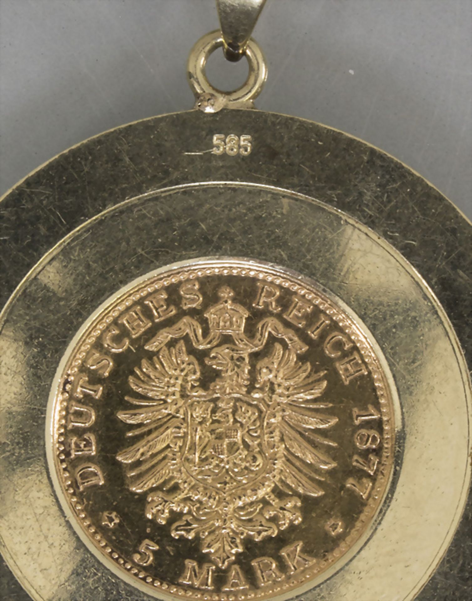 Münzanhänger '5 Mark Hamburg 1877' / A 21.6k gold coin pendant '5 Mark Hamburg 1877' - Bild 3 aus 4