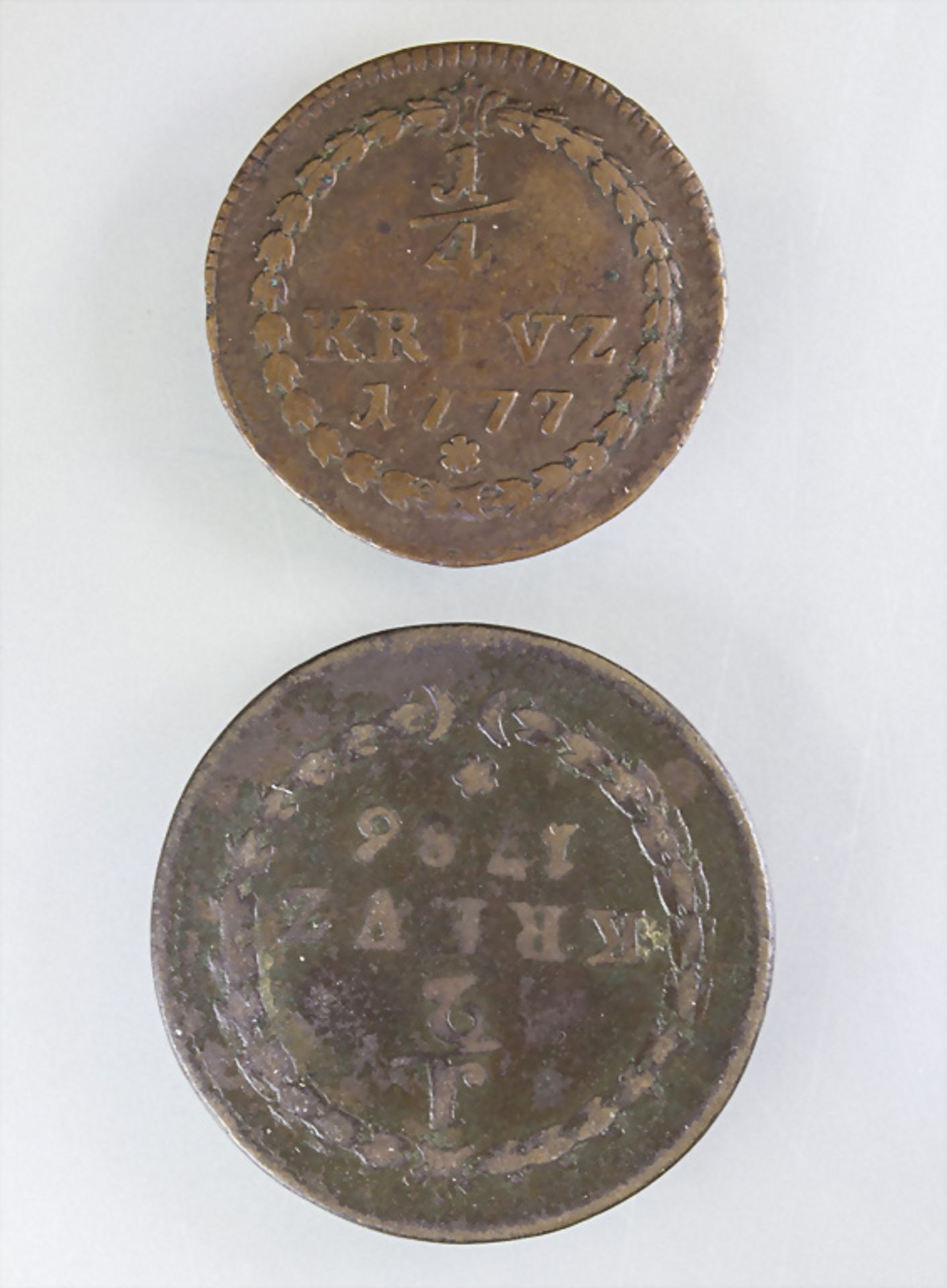 Pfalz / Kurpfalz, 1/2 Kreuzer 1786, 1/4 Kreuzer 1777