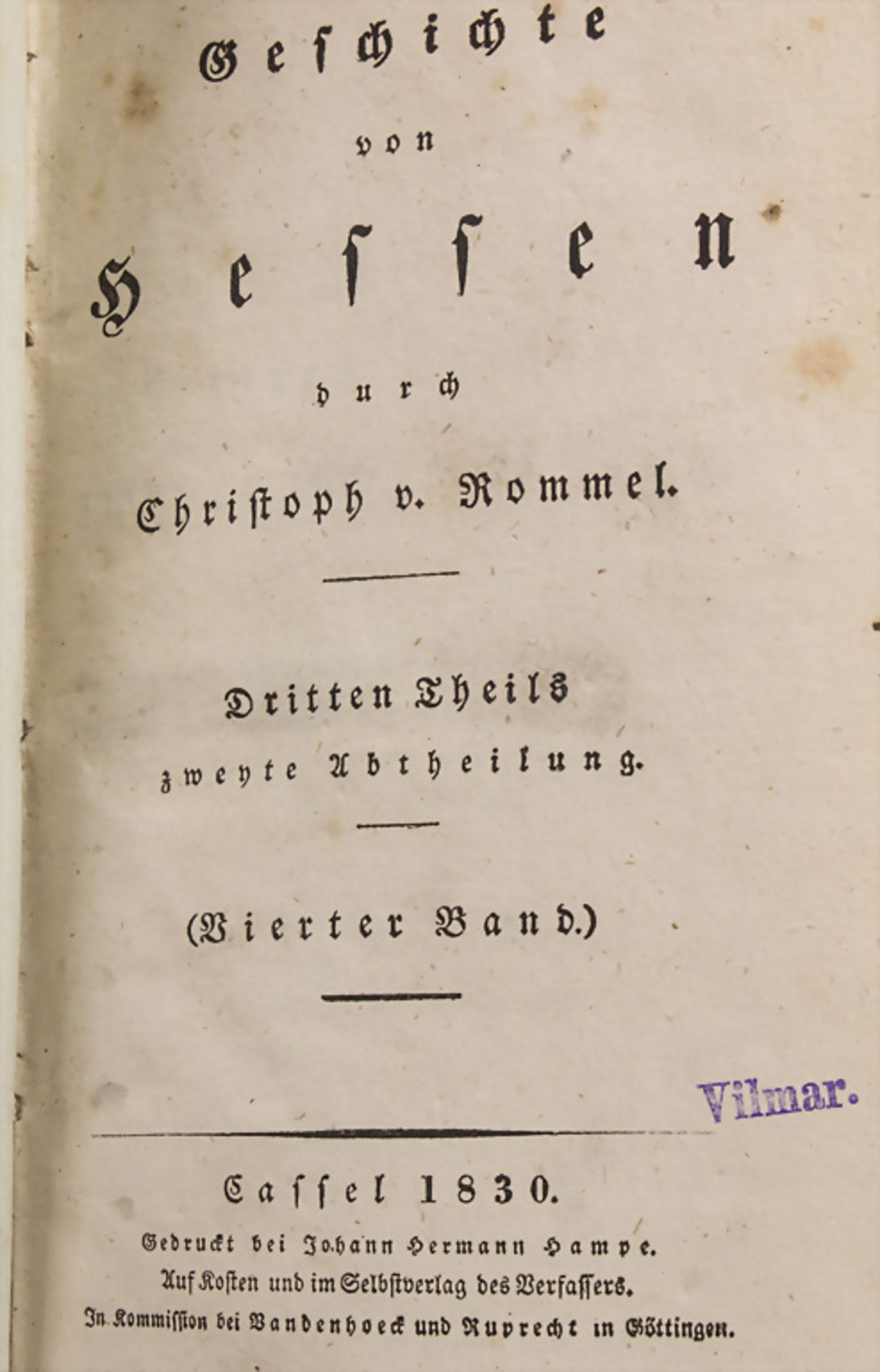 Christoph v. Rommel: Geschichte von Hessen, 1820 - Bild 2 aus 3