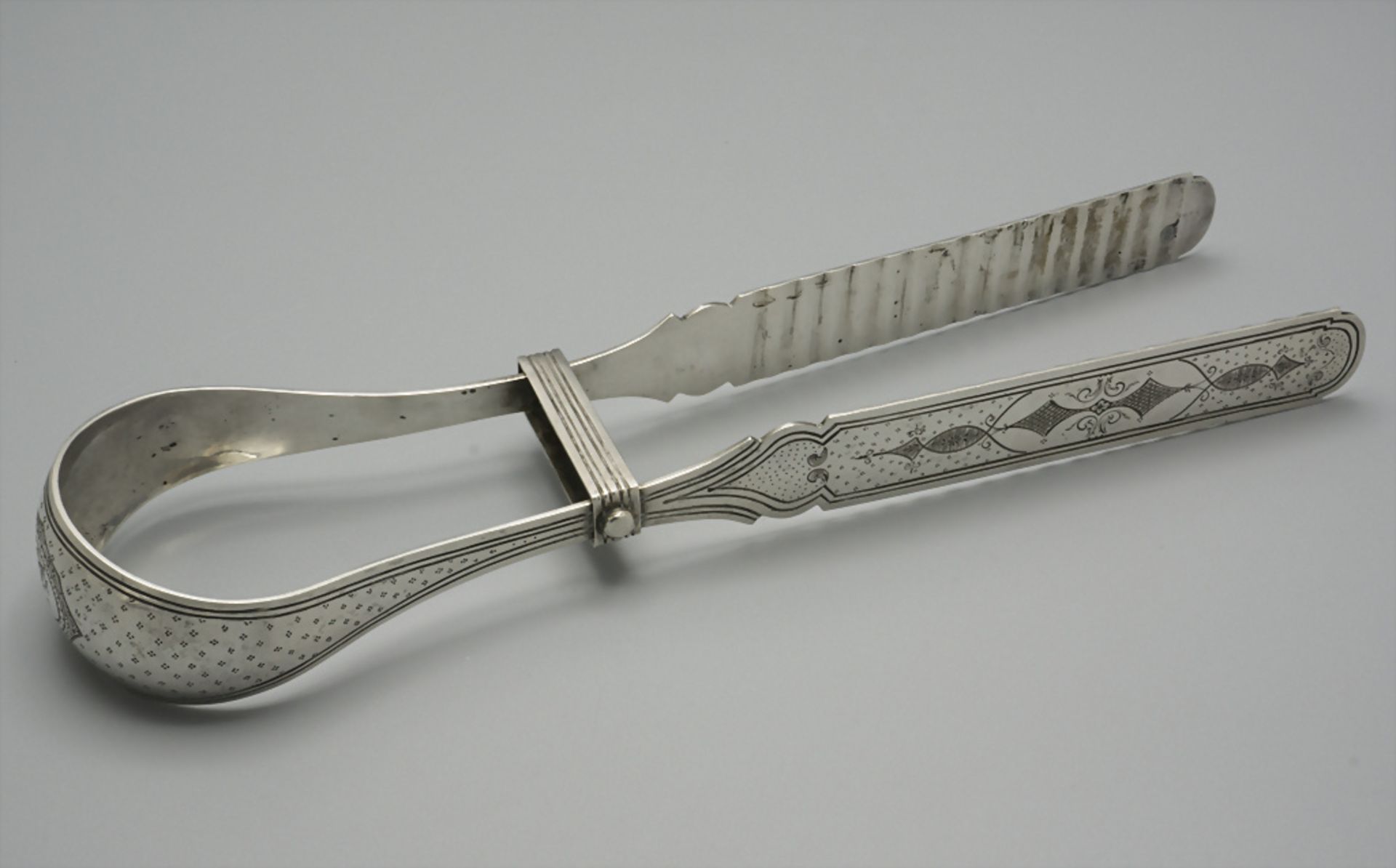 Spargelzange / A silver asparagus tongs, deutsch, um 1900