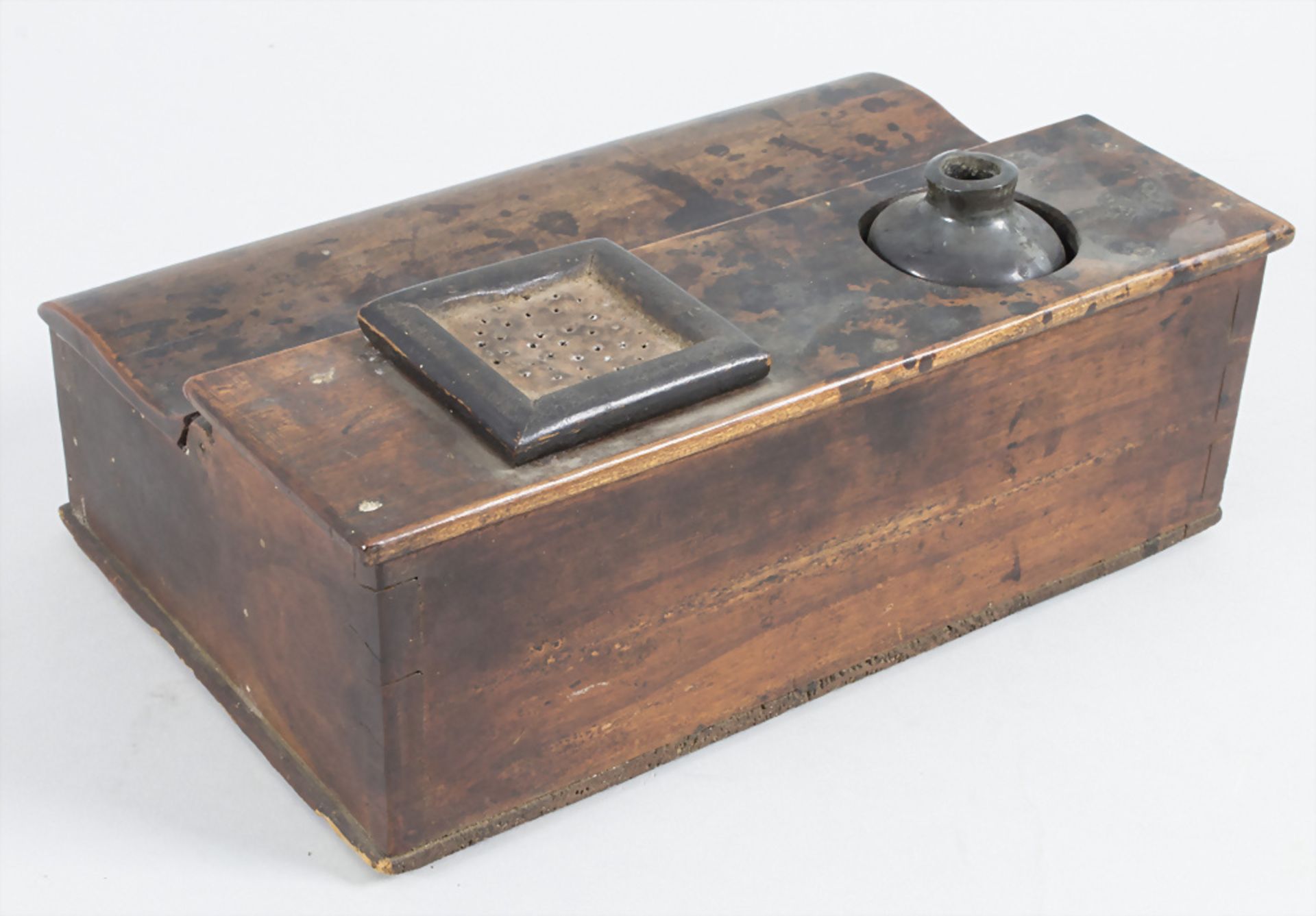 Schreibzeug-Schatulle aus Holz / A box wood writing set, um 1890 - Image 2 of 2