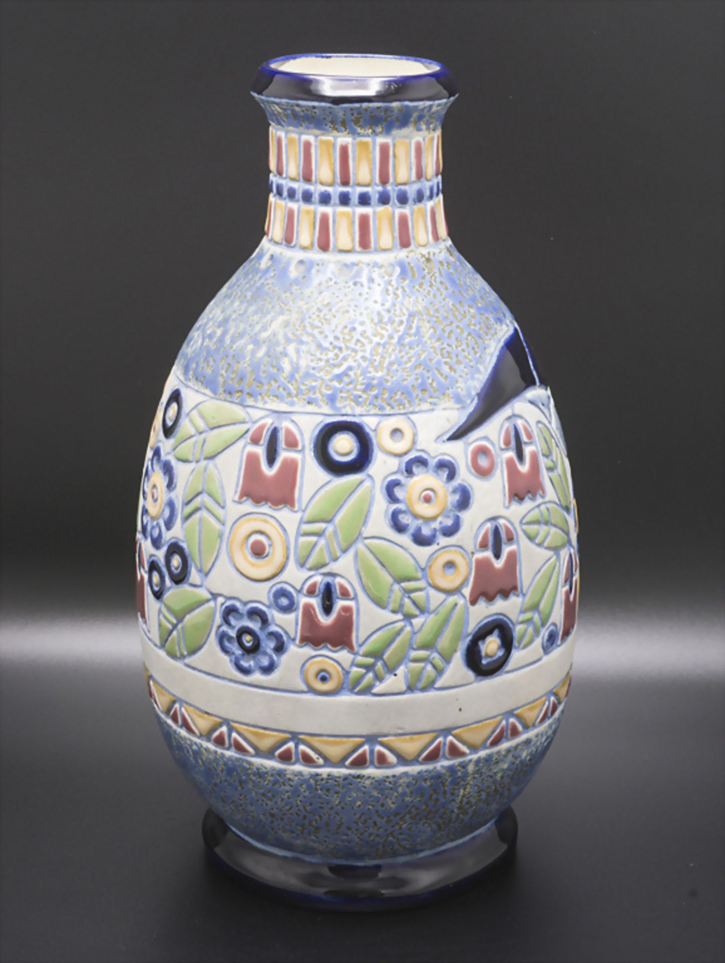 Große Art Déco Keramik Ziervase / A large Art Deco ceramic vase, Amphora-Werke, Riessner, ... - Bild 3 aus 6