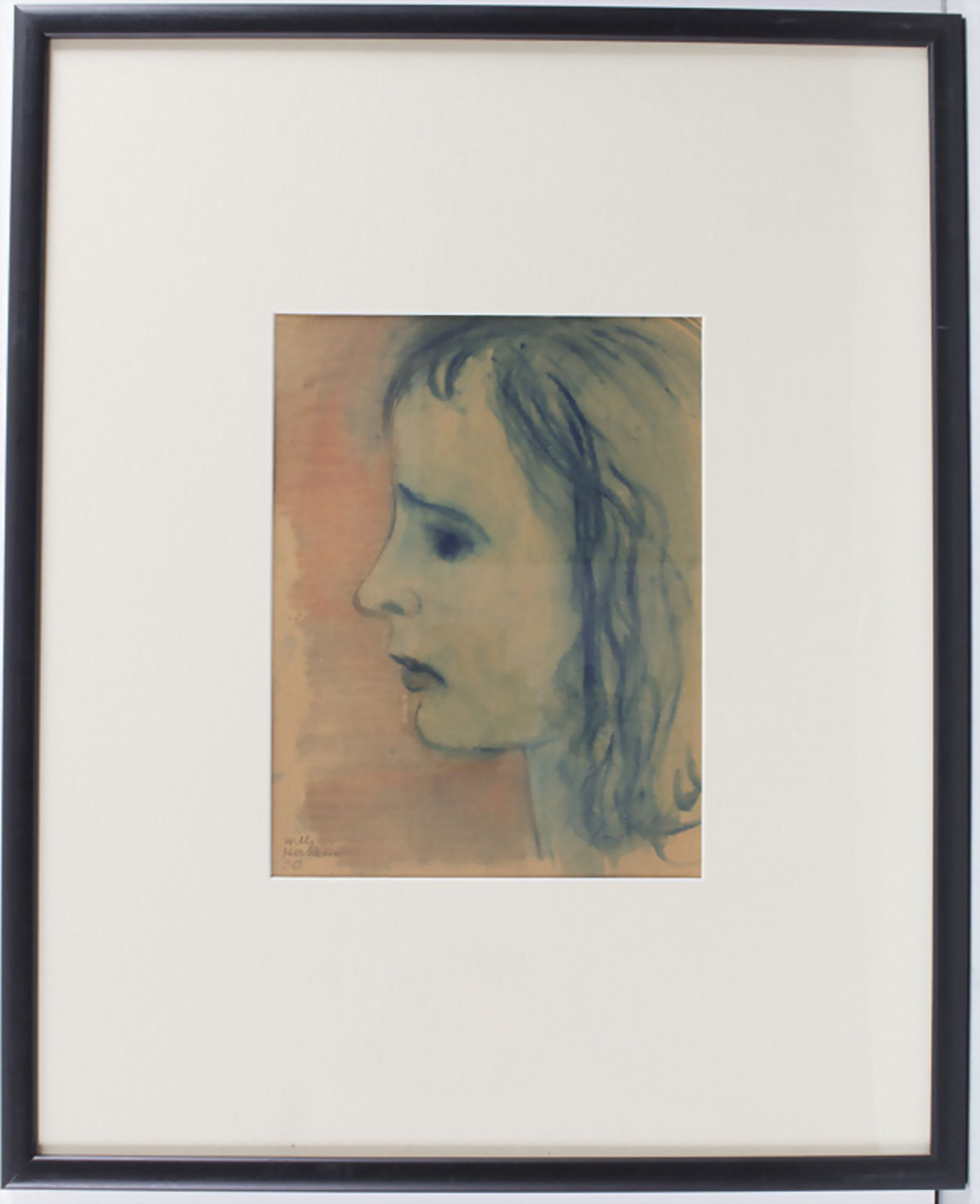 Willi Hertlein (1908-1968), 'Frauenporträt im Seitenprofil' / 'A female portrait in side ... - Image 2 of 3