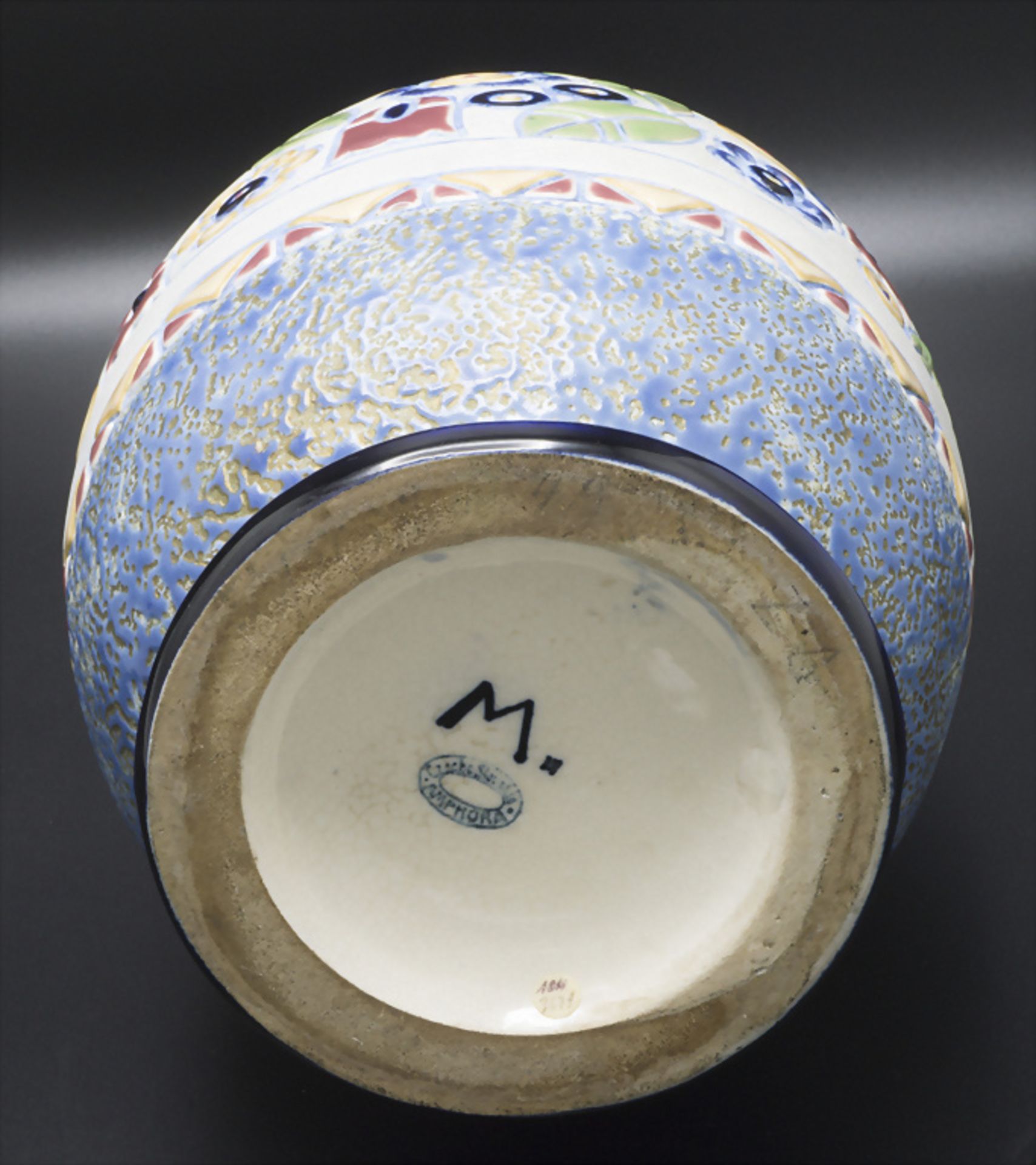 Große Art Déco Keramik Ziervase / A large Art Deco ceramic vase, Amphora-Werke, Riessner, ... - Bild 5 aus 6