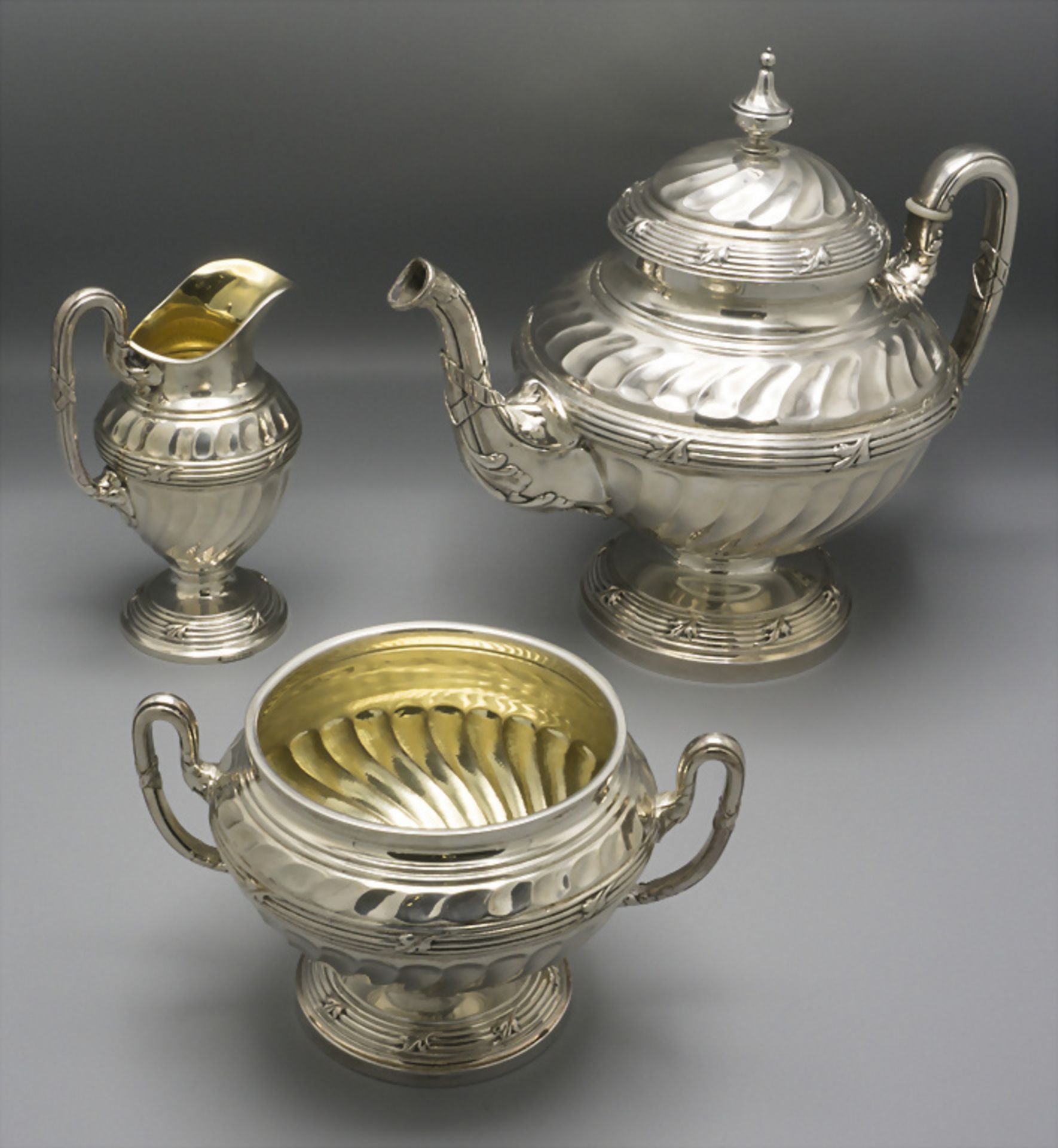 3-teiliger Teekern / A 3-part silver tea set, Koch & Bergfeld, Bremen, um 1920