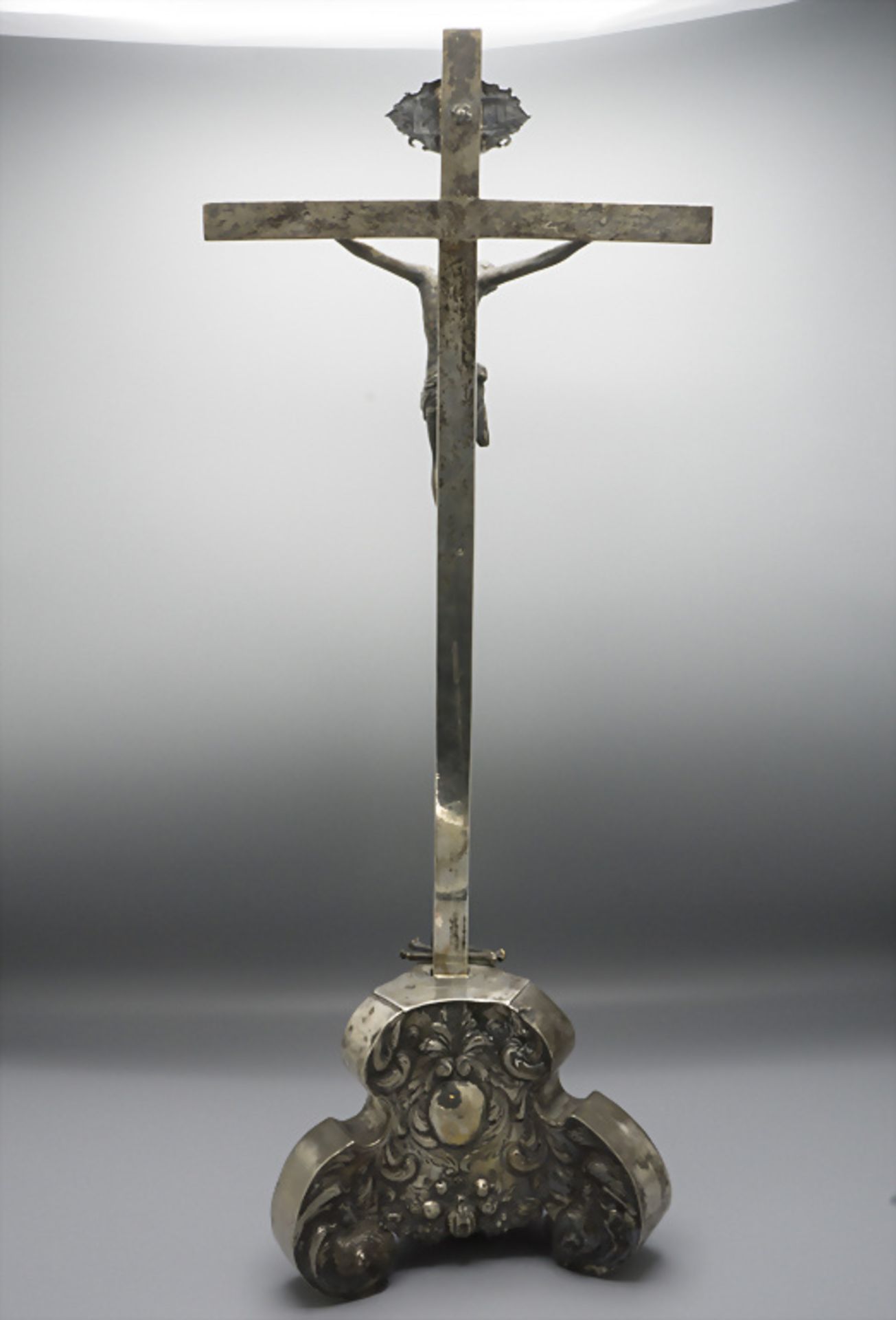 Barock Kruzifix / A silver Baroque crucifix, Antonius Lesser, Augsburg, um 1680 - Image 6 of 8