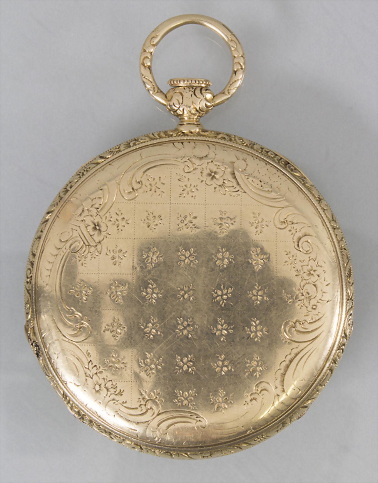 Offene Herrentaschenuhr ¼ Std.-Repetition, Schweiz/Swiss/Frankreich, um 1840 - Image 2 of 7