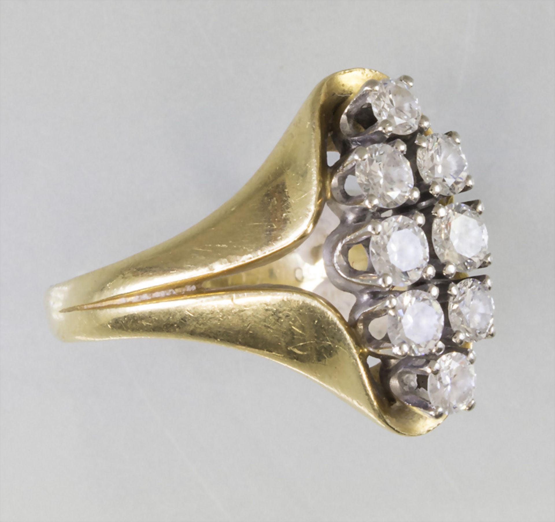Damenring in Gelbgold mit Diamanten / A ladies 18k gold ring with diamonds - Bild 2 aus 4