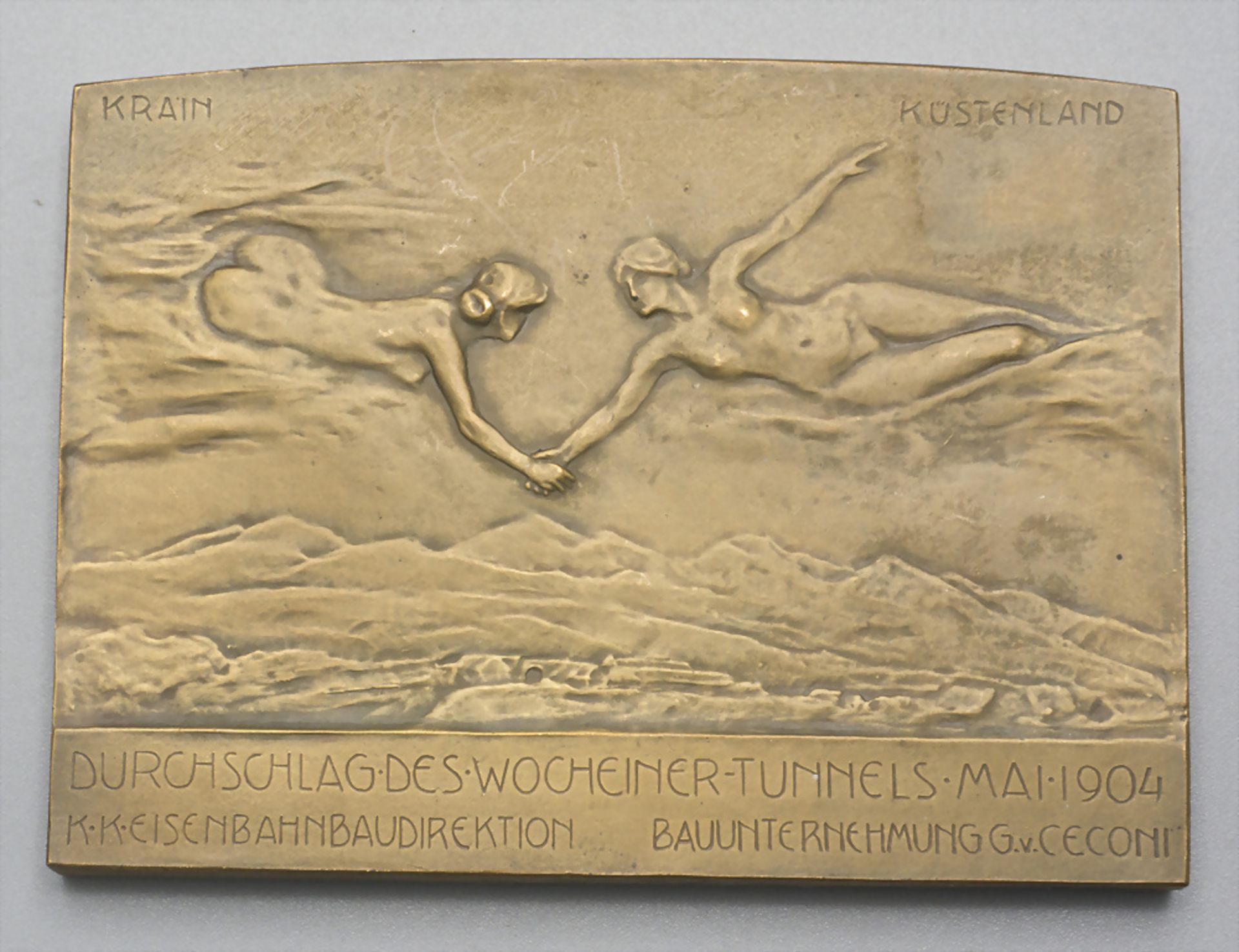 Plakette 'Durchschlag des Wocheiner-Tunnels', 1904