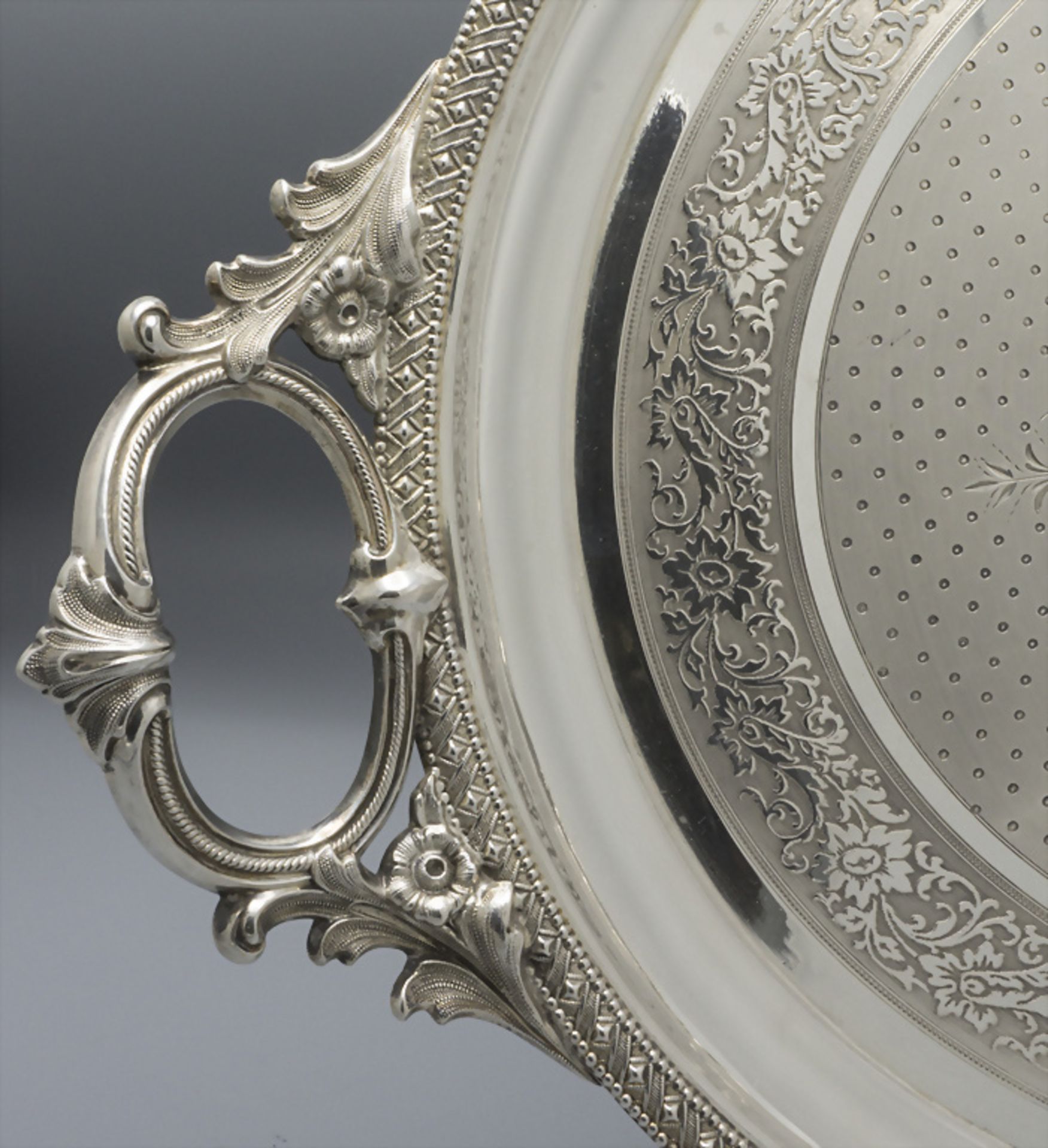 Tee-Tablett / A silver tea tray, Gustav Memmert, Berlin, um 1920 - Image 3 of 6