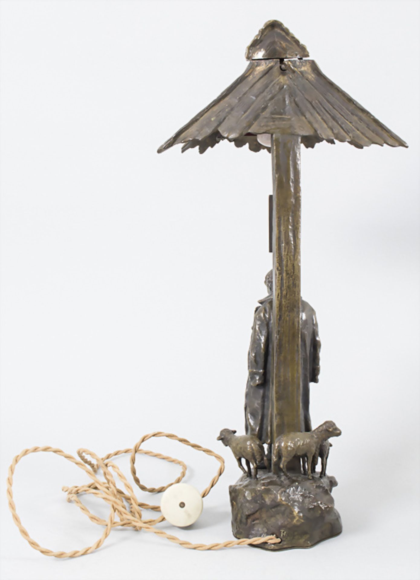 Bronze Lampe, T. Hus, um 1910 - Bild 4 aus 4